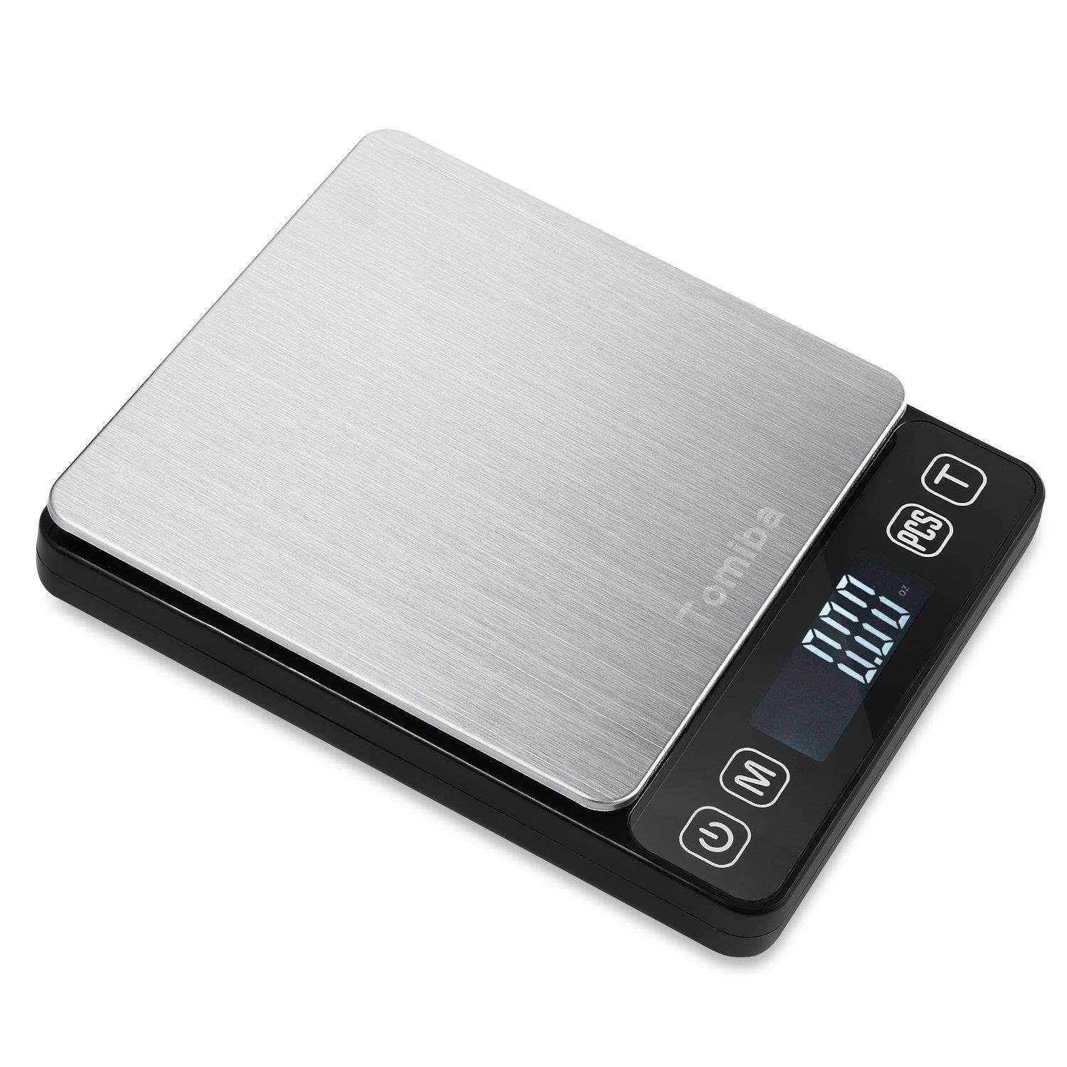 Digital Touch Pocket Scale 0.01oz - Tomiba 3000g Small Portable Electronic Precision Scale (0.1g) Resolution 2 AAA Batteries Included