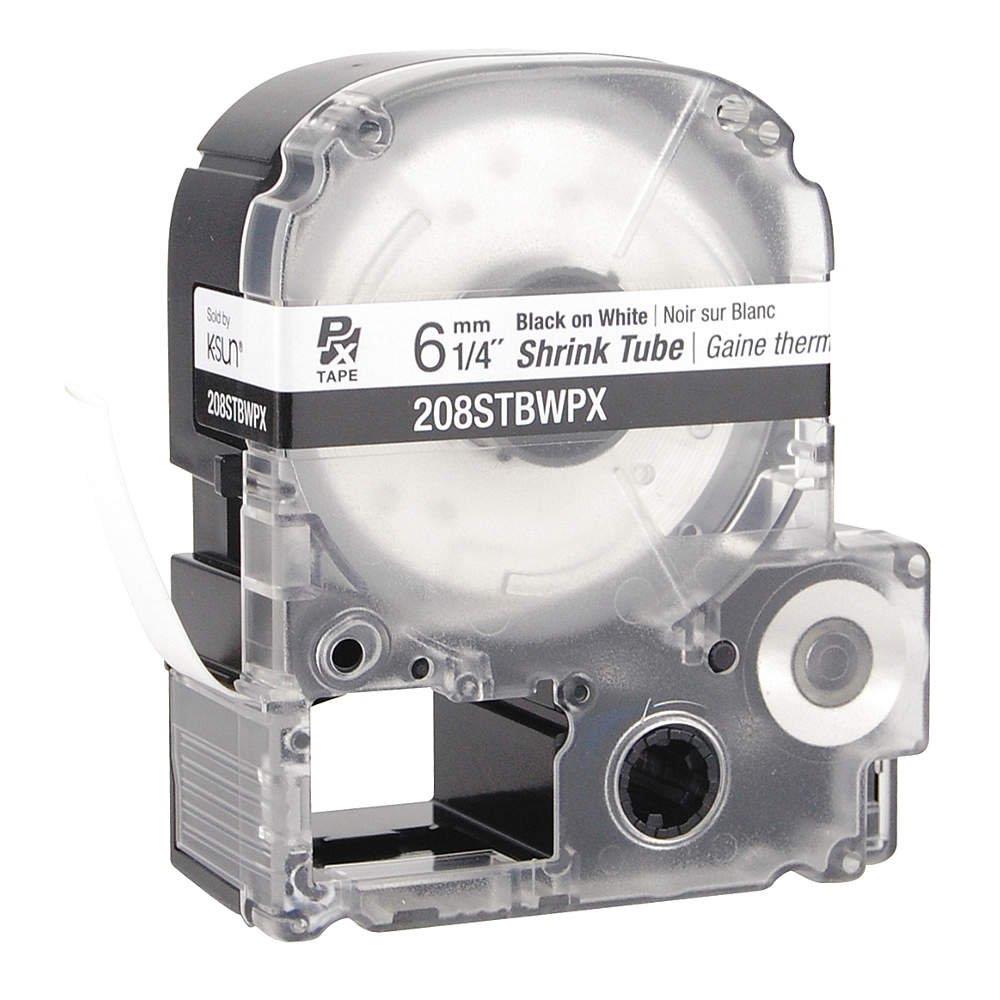 Heat Shrink Tube, Black on White, 0.250inW