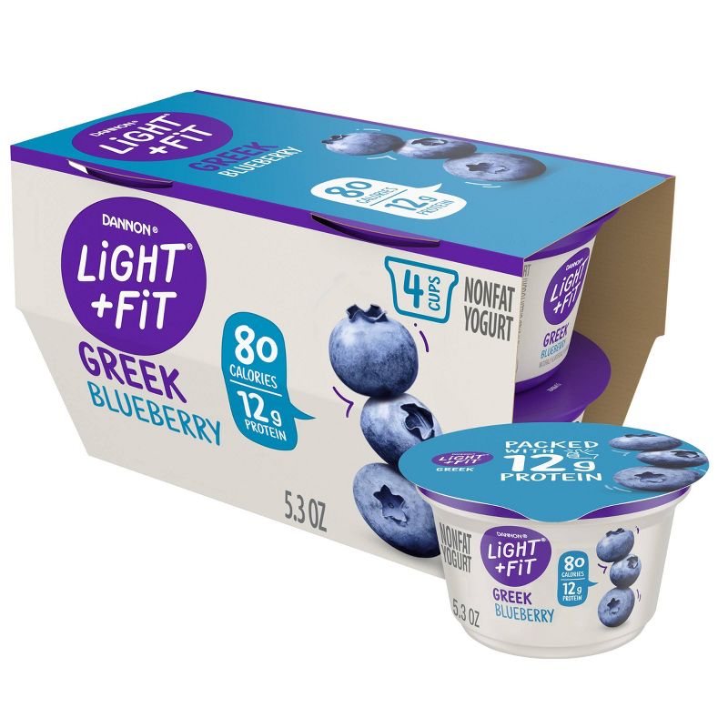 Dannon Light and Fit Blueberry Flavored Greek Yogurt - 4ct/5.3oz