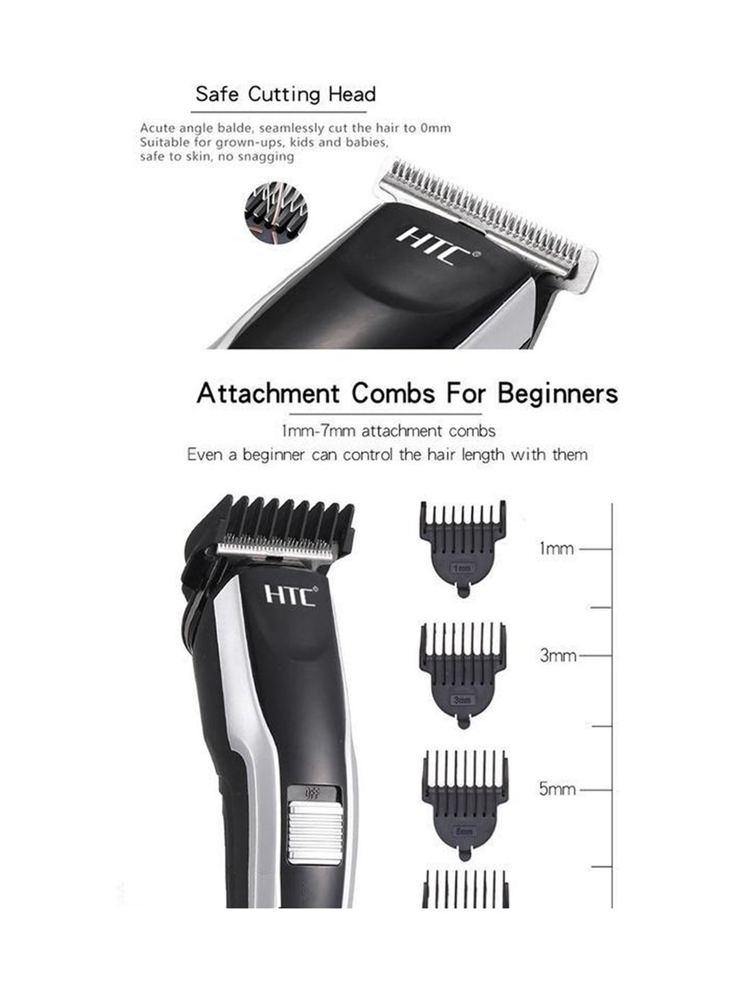 HTC AT-539 Trimmer with 45 min Runtime (Multicolor)
