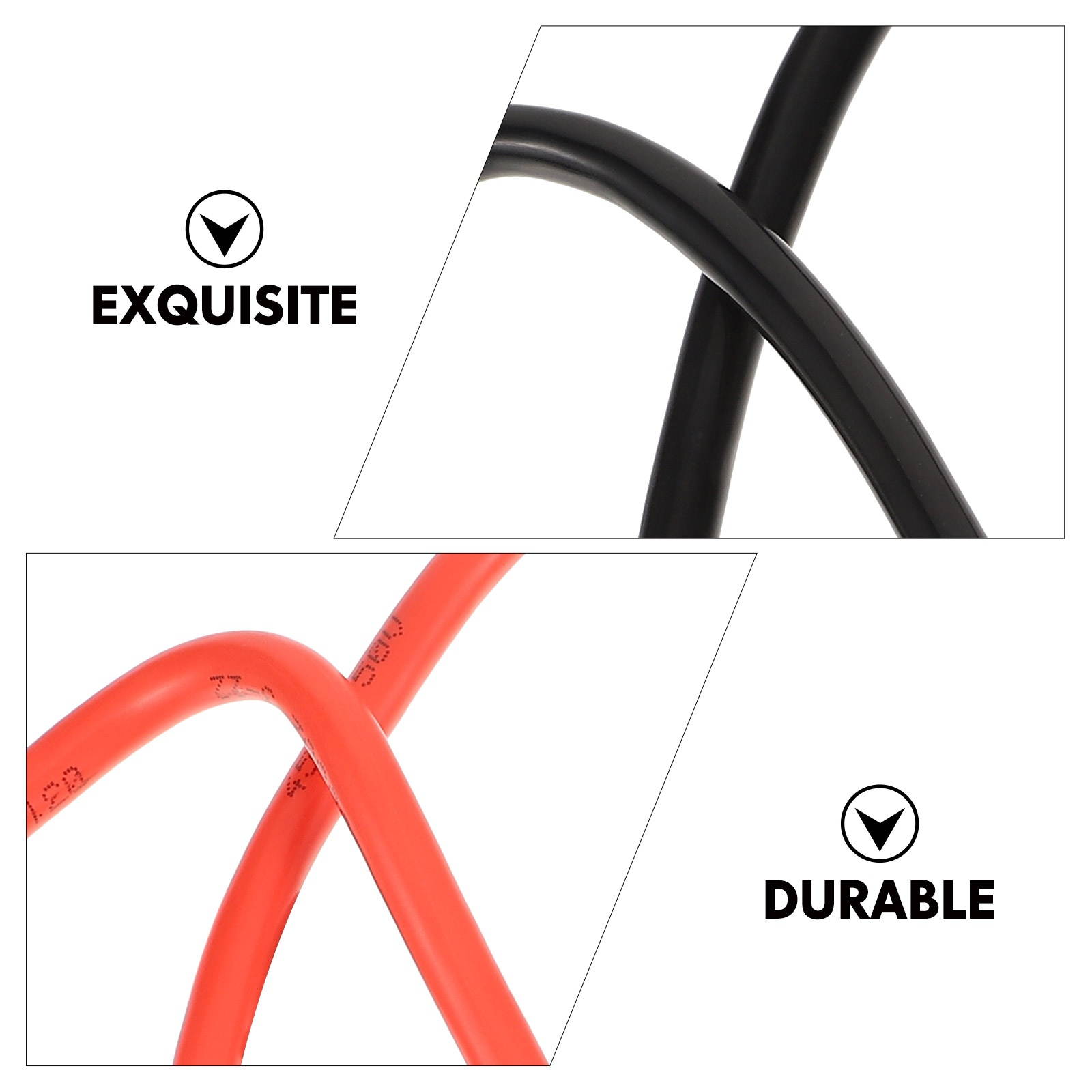 1 Pair Useful Durable Professional Power Cable Copper Cable Battery Inverter Cables