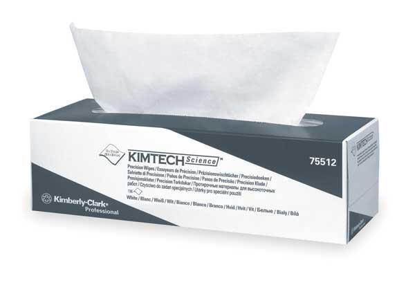 KIMTECH 75512 Disposable Wipes, White, LWC (Light Weight Crepe), 11-4/5" x