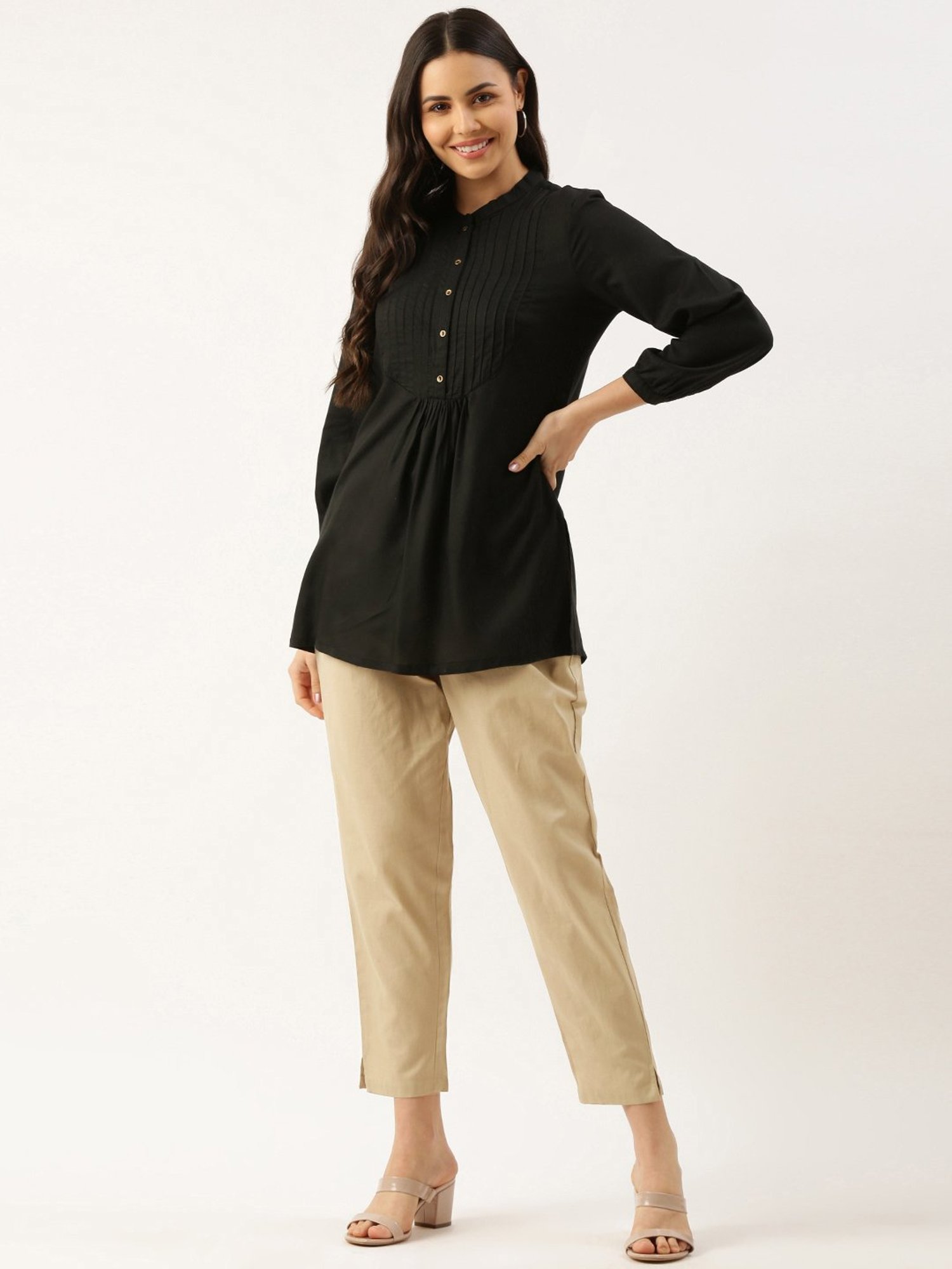 Amukti Tan Cotton Pants