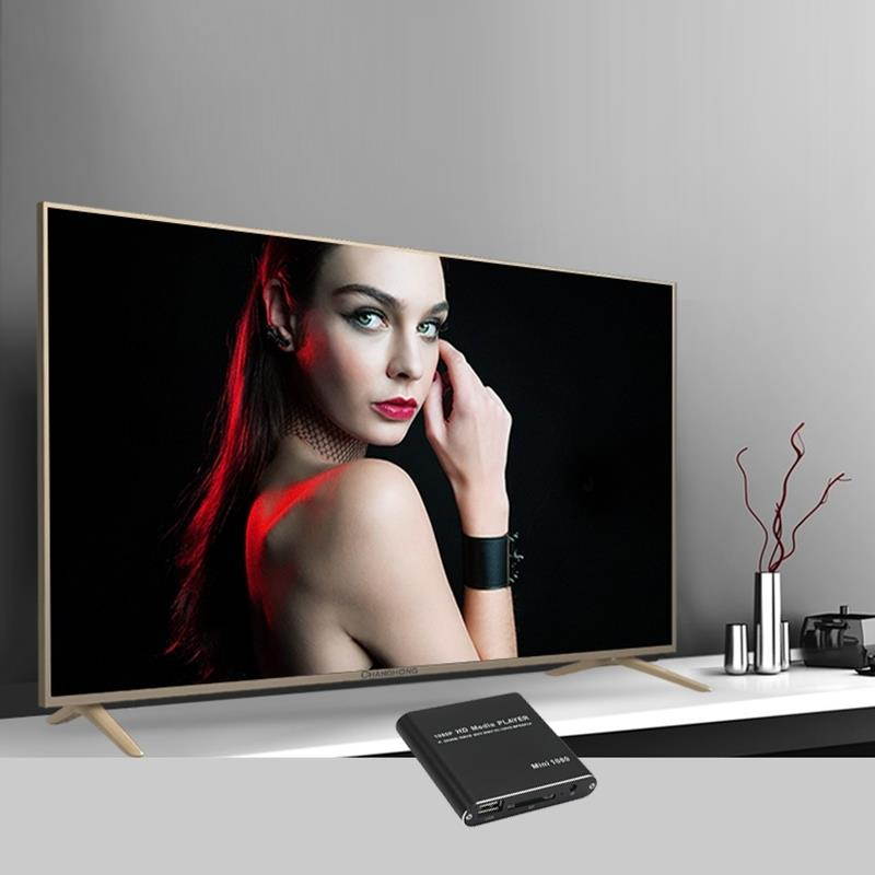 MINI 1080P Full HD Media USB HDD SD/MMC Card Player Box, UK Plug(Silver)