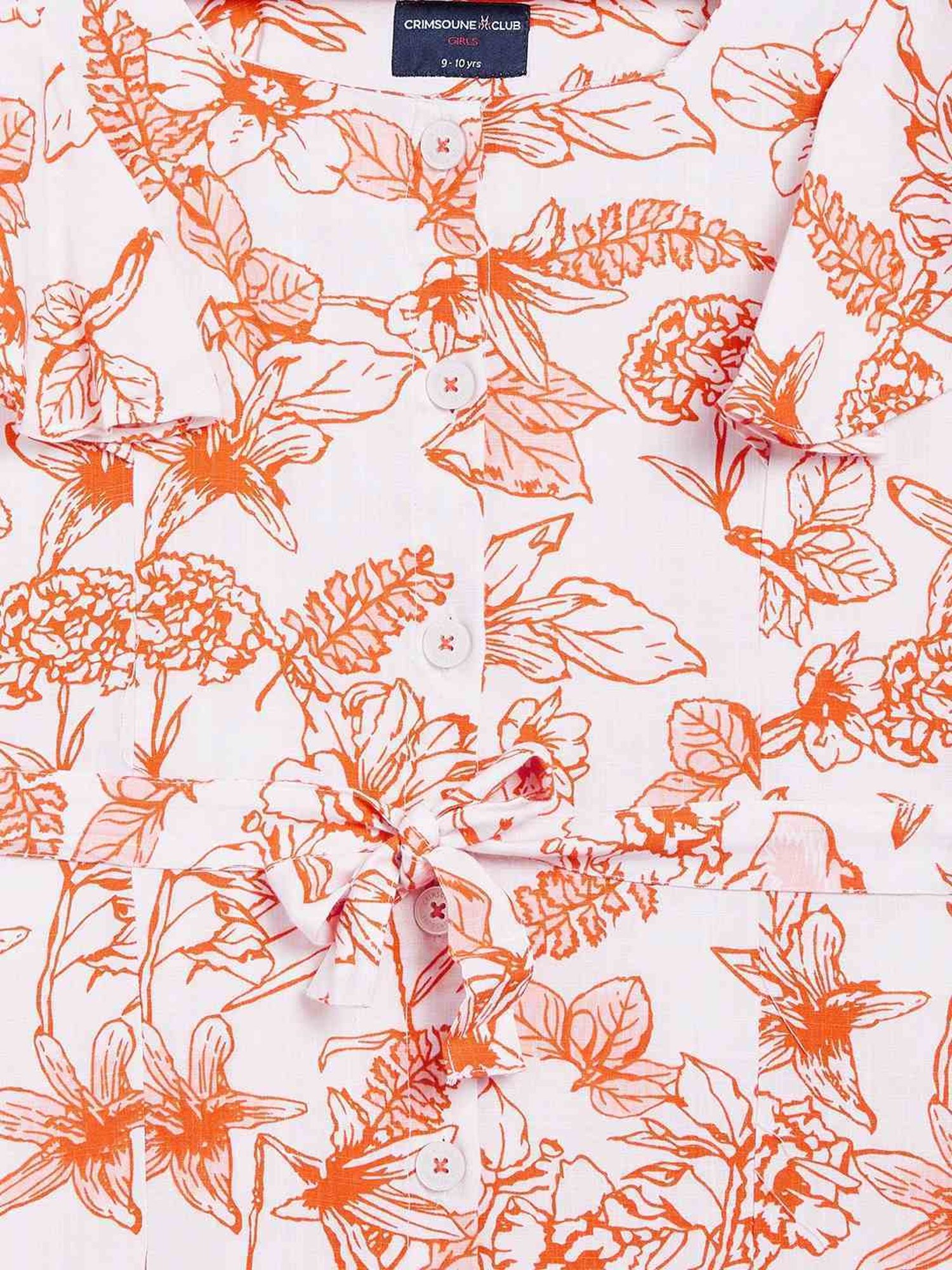 Crimsoune Club Kids Orange Printed Dress