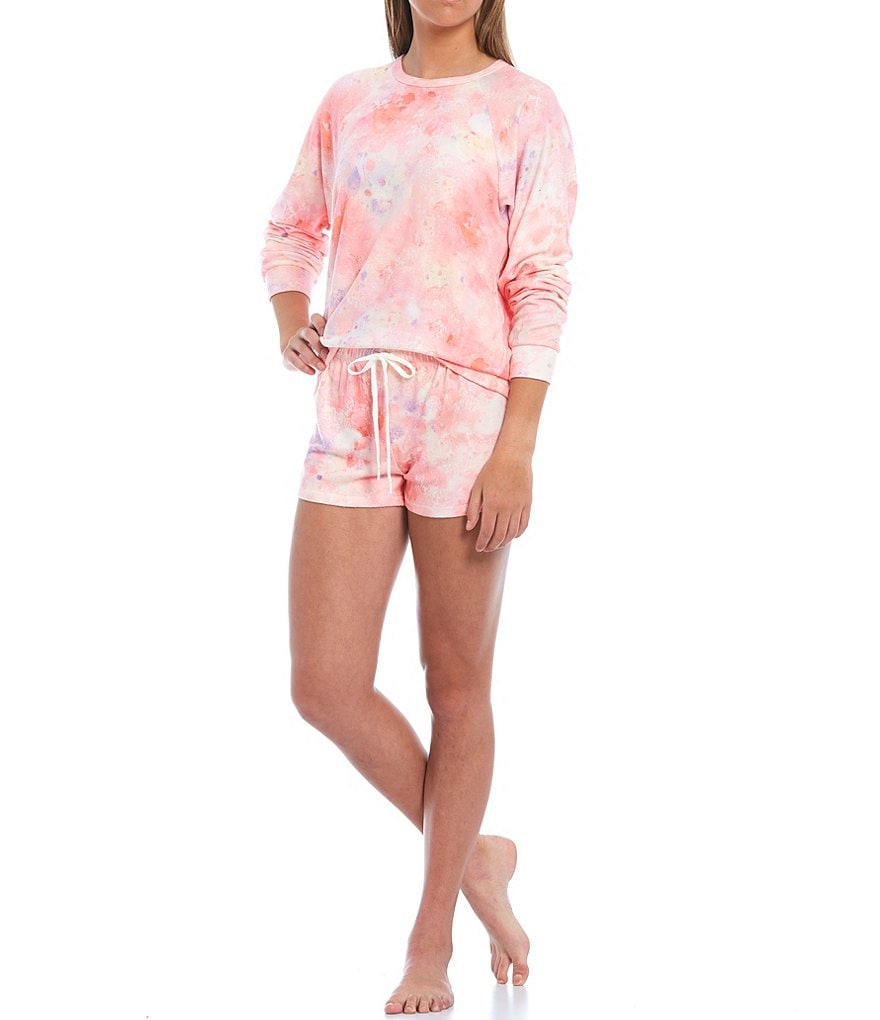 PJ Salvage Melting Crayons Coordinating Tie-Dye Print Knit Sleep Top
