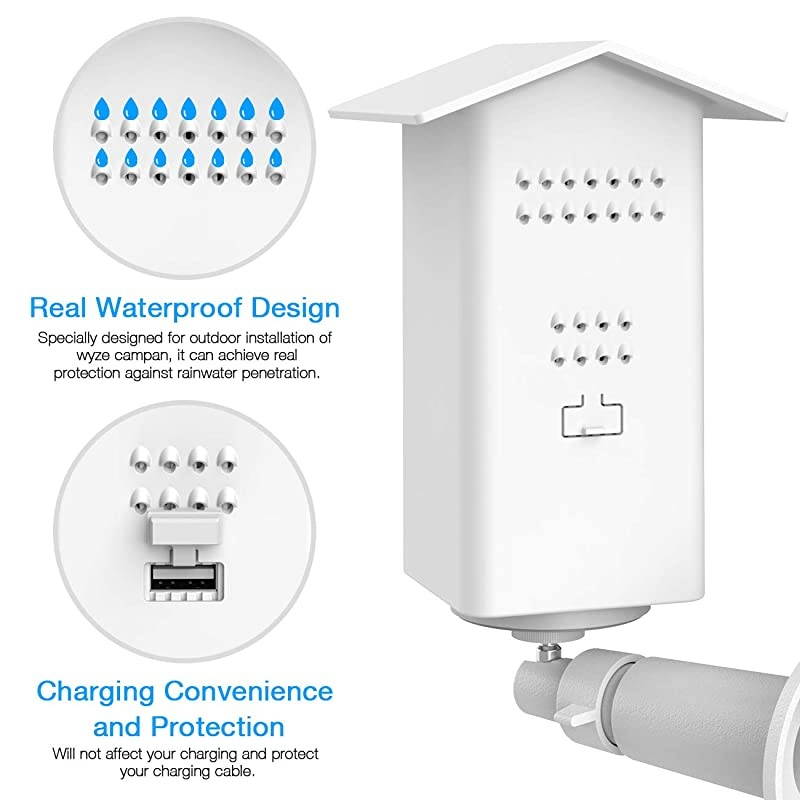 Mount for Wyze Cam Pan Wyze Cam Pan Protective Case and Metal Mount Bracket for Indoor and Outdoor Protection White