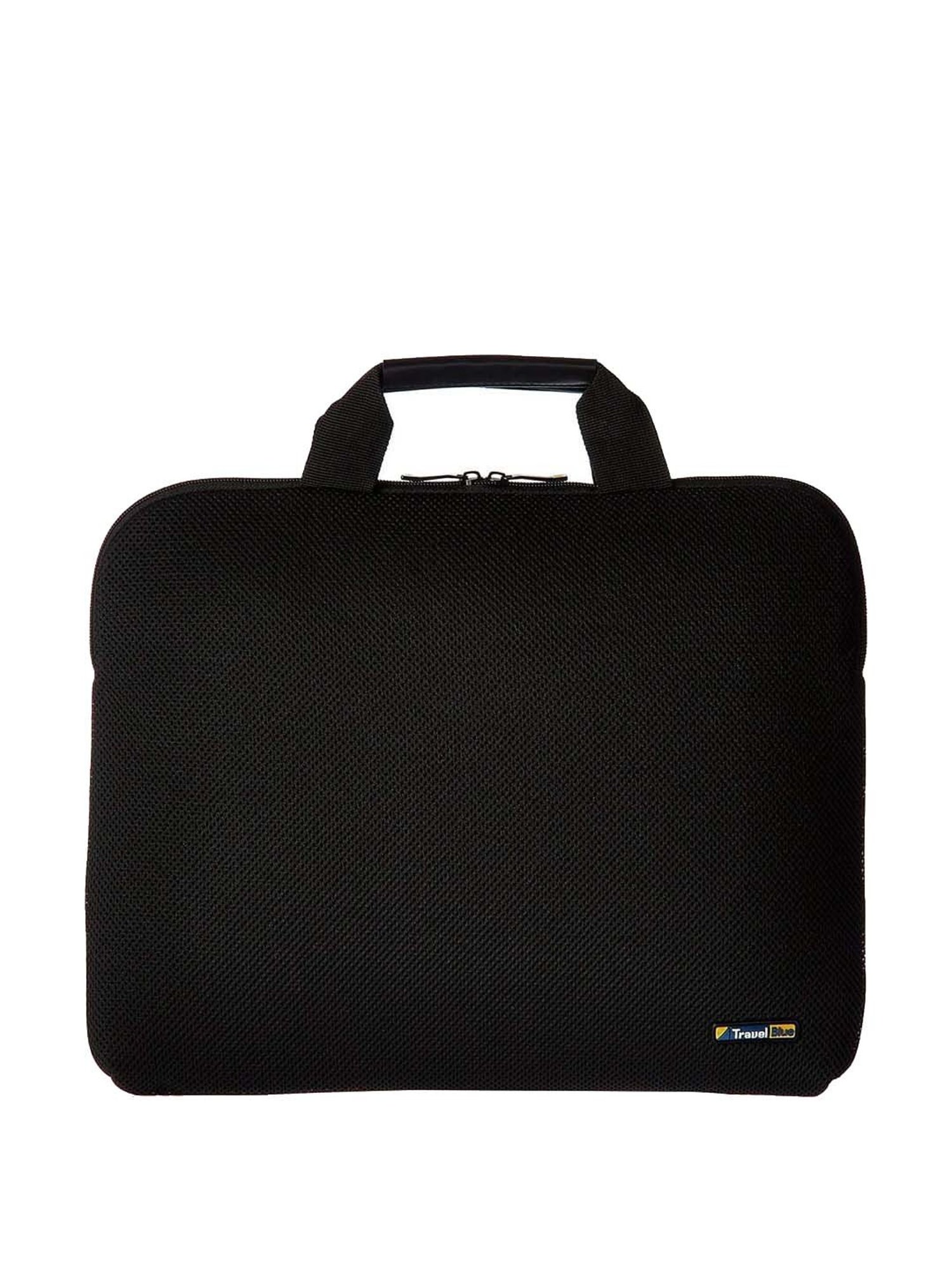 Travel Blue Black Textured Laptop Sleeves