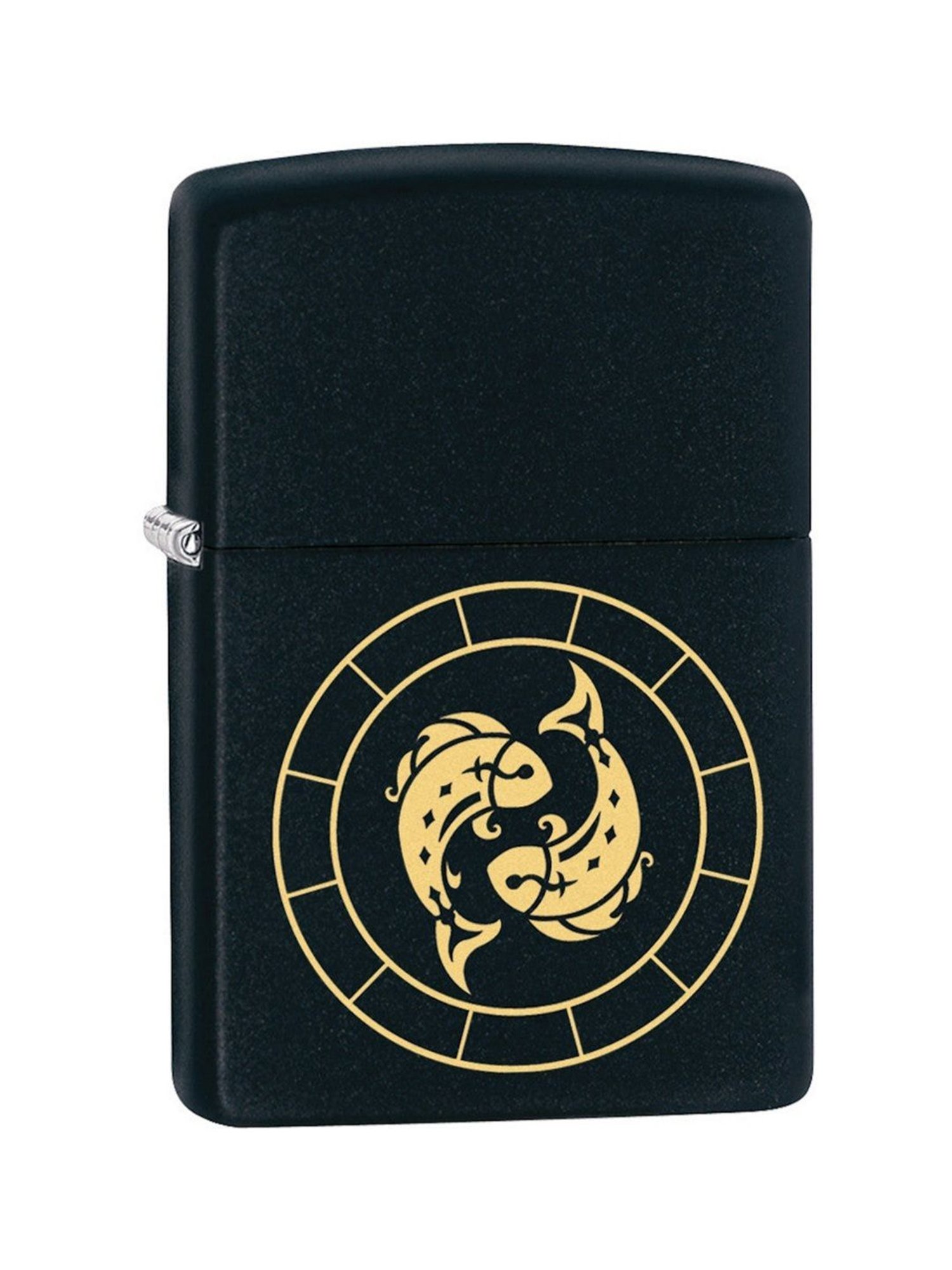 Zippo Black Pisces Zodiac Sign Design Brass Windproof Pocket Lighter