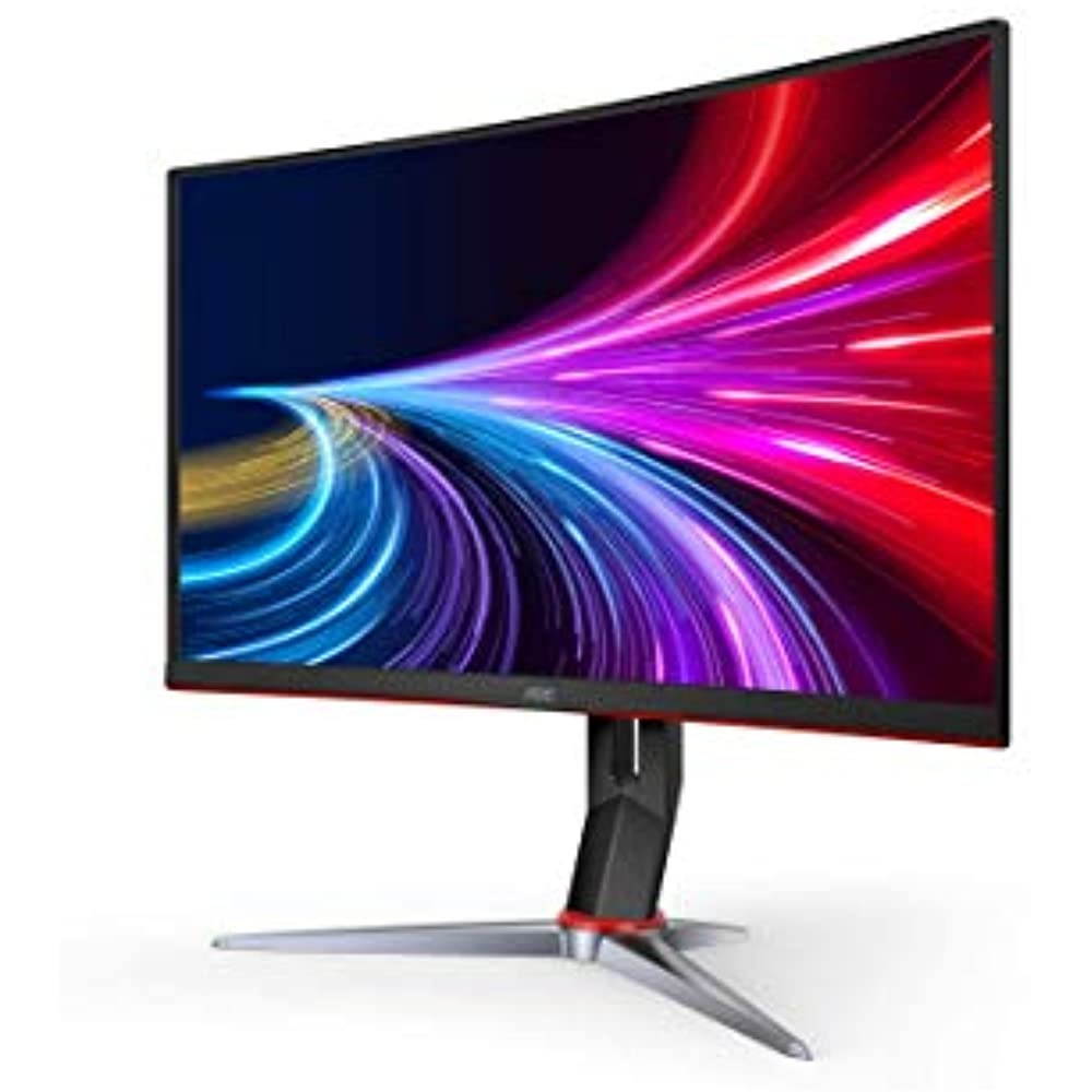 AOC C27G2Z 27" Curved Frameless Ultra-Fast Gaming Monitor, FHD 1080p, 0.5ms 240Hz, FreeSync, HDMI/DP/VGA, Height Adjustable, 3-Year Zero Dead Pixel Guarantee, Black, 27" FHD Curved