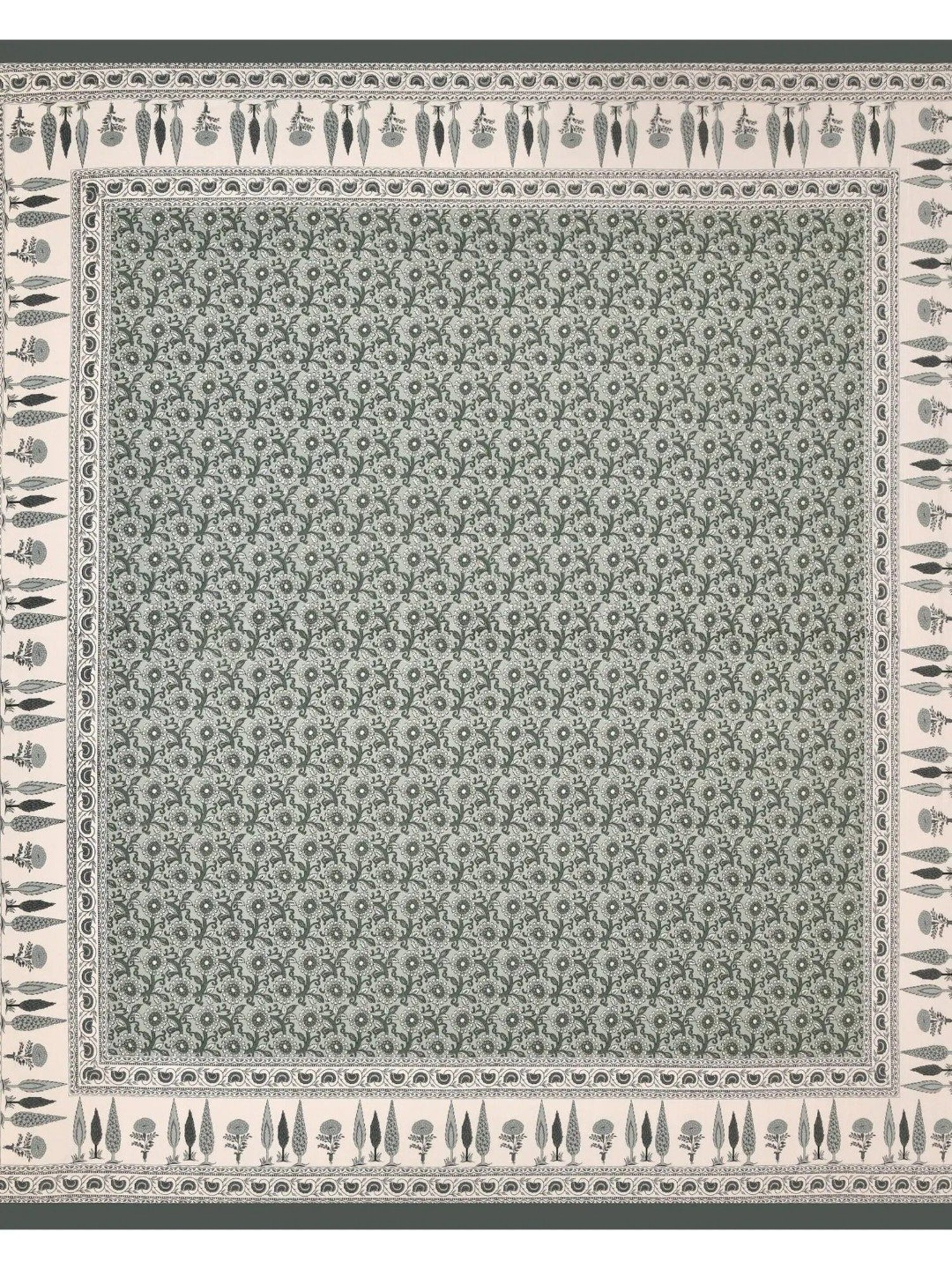 Living Roots Floral Green 300 TC Cotton Blend Bedsheet with 2 Pillow Covers