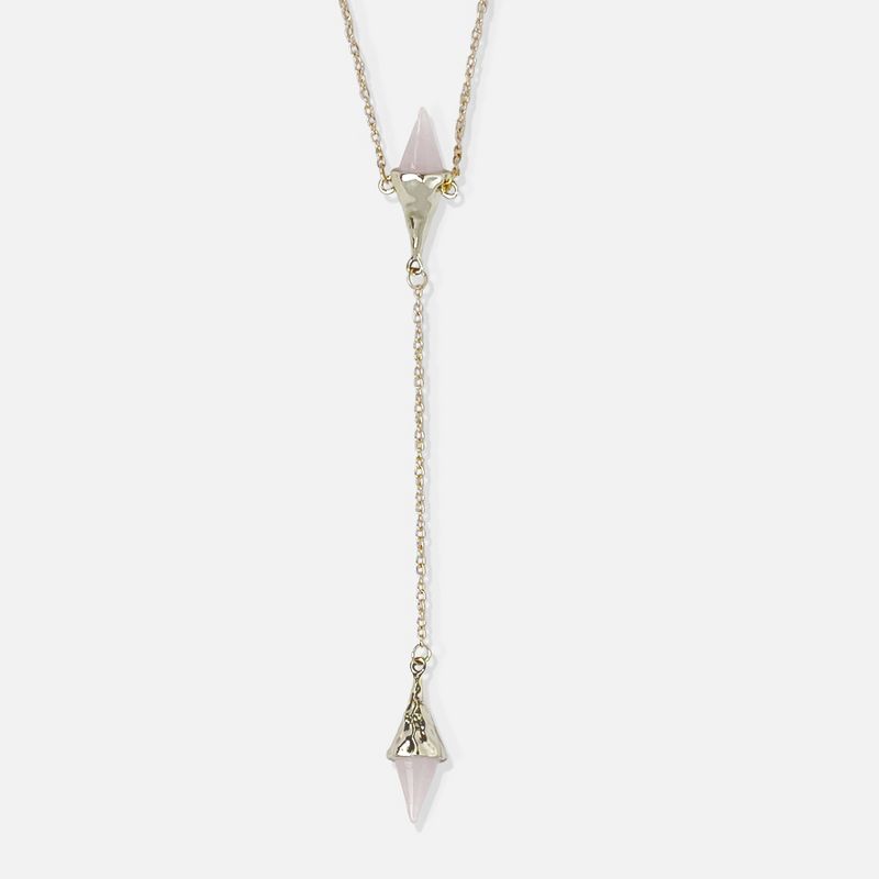 Women's Zirconite Necklace with 1mm Cubic Zirconia Triangle in Sterling Silver - Rhodium