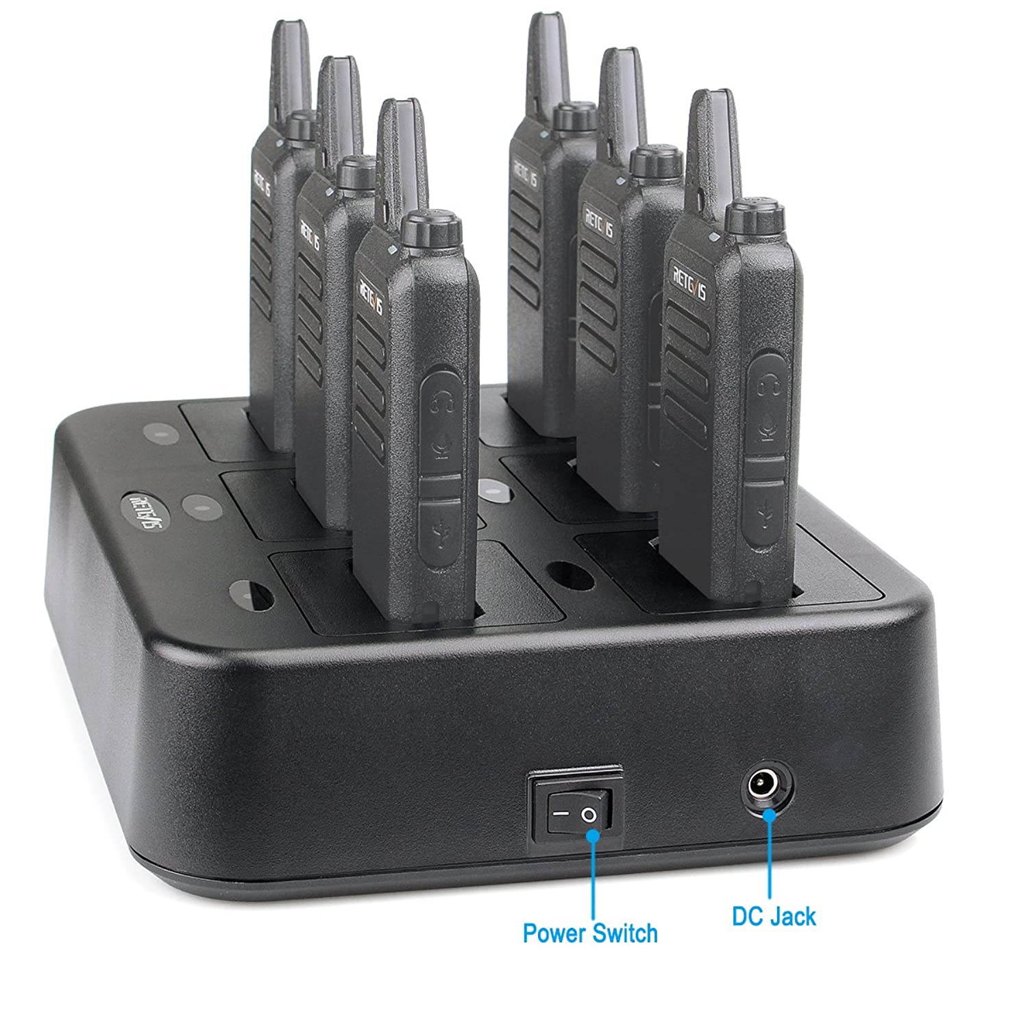 Retevis RT22 Six-Way Charger Multi Unit Charger for Retevis RT22 RT22S RB19 Walkie Talkie and Battery (1 Pack)