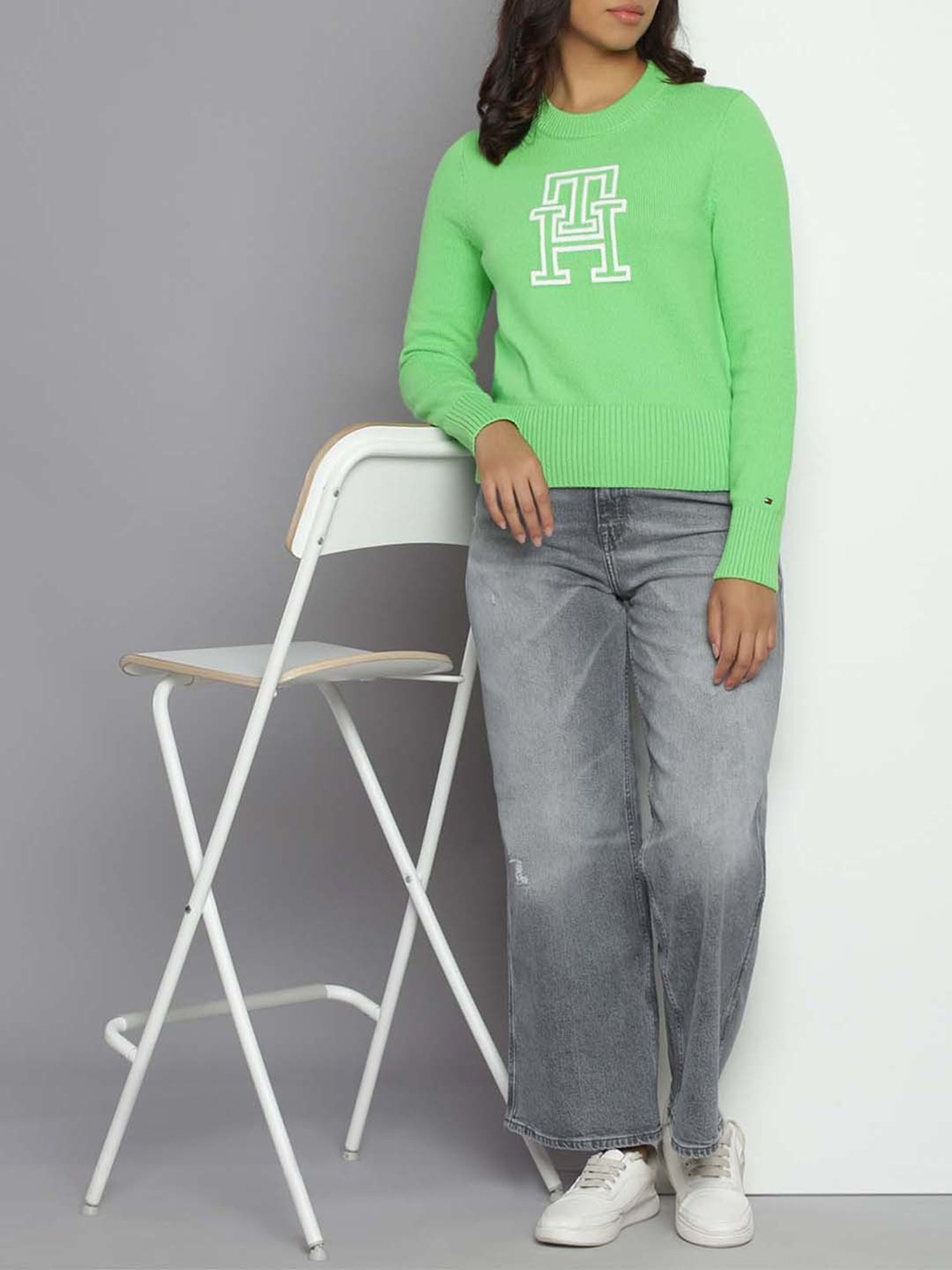 Tommy Hilfiger Spring Lime Logo Regular Fit Sweater