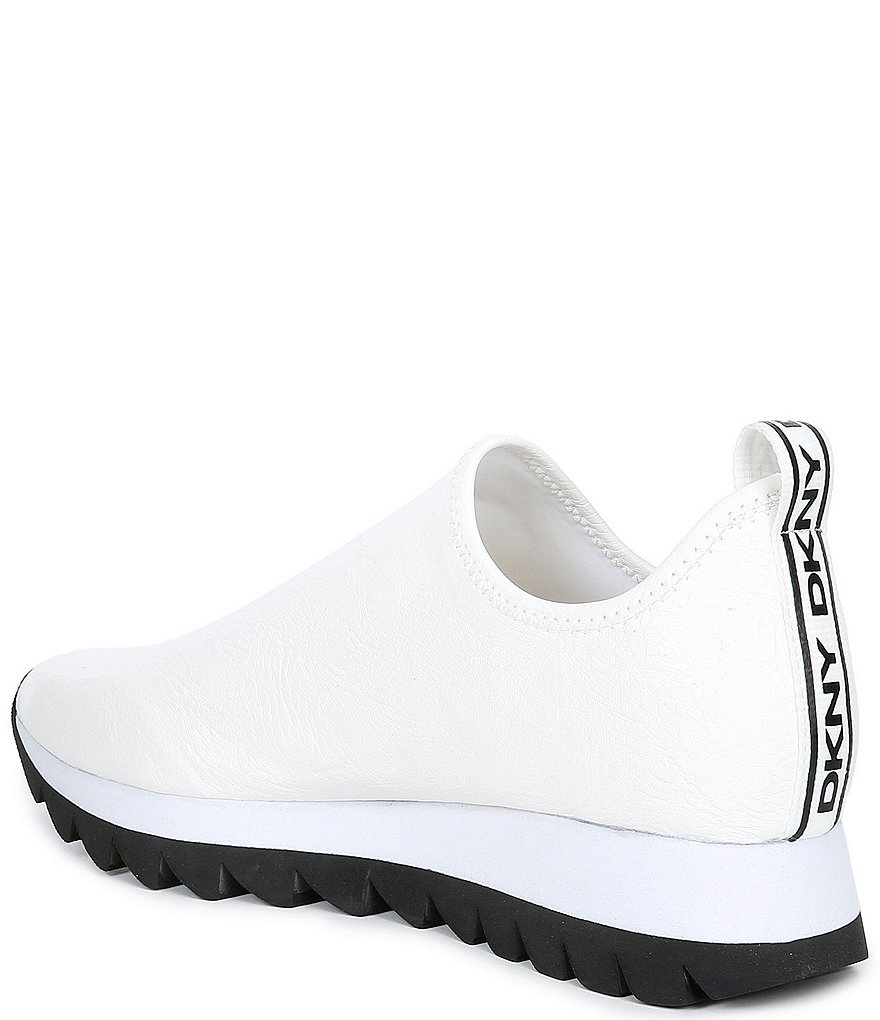 DKNY Azer Logo Slip-On Platform Wedge Sneakers