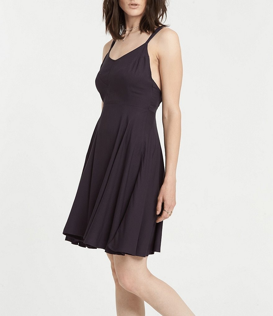 Element Heart Cross-Back Twill Swing Dress