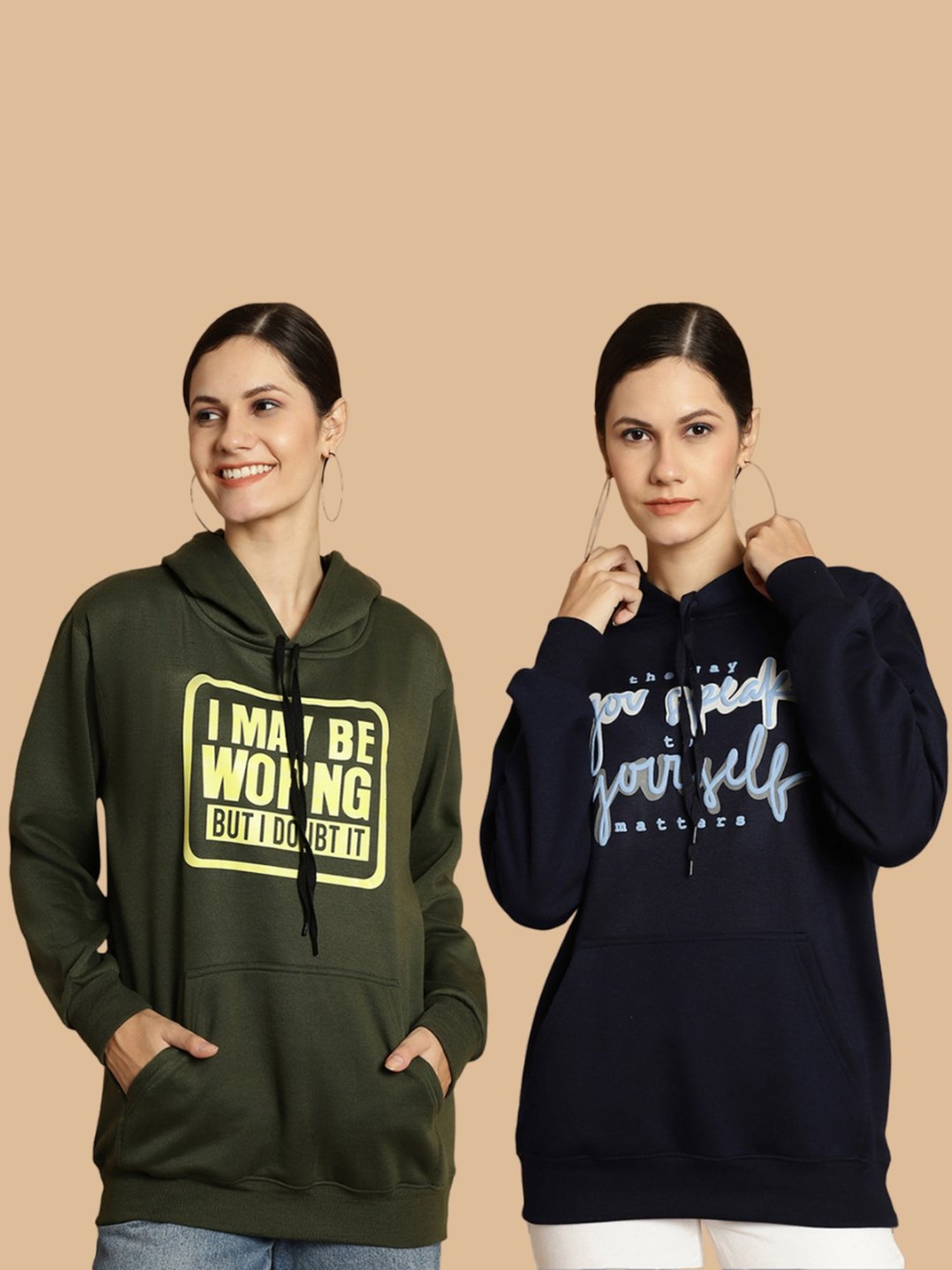 Vimal Jonney Green & Navy Printed Sweatshirt - Pack Of 2