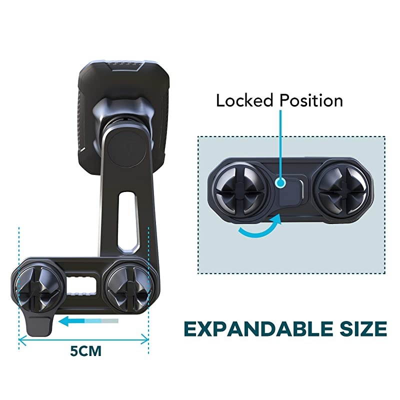 Air Vent Car Phone Mount, Long Arm Air Vent Phone Holder with 360 Rotation Design, Built-in 6 Strong Magnets, Universal Car Vent Holder for All Cell Phone & Mini Tablet