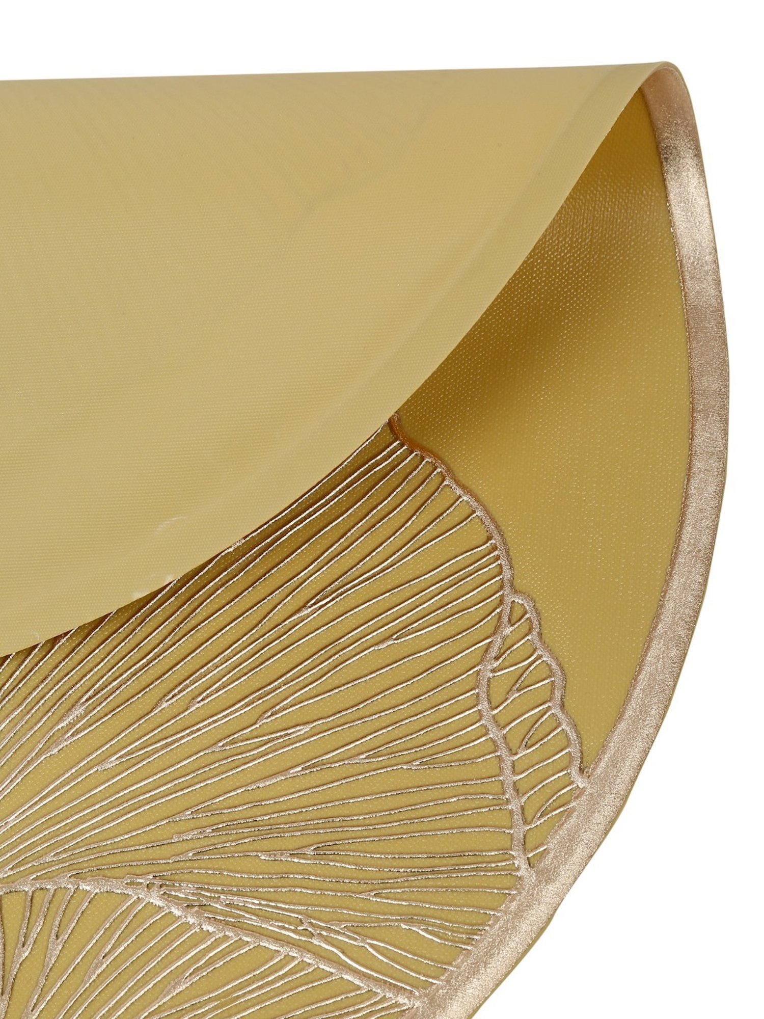 HOSTA HOMES Self Designed Printed Yellow Gold PVC Table Placemat