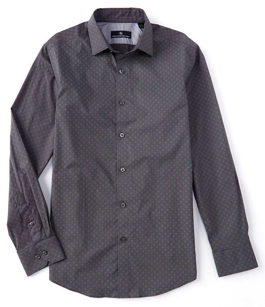 Psycho Bunny Non-Iron Modern Fit Spread Collar Solid Dress Shirt