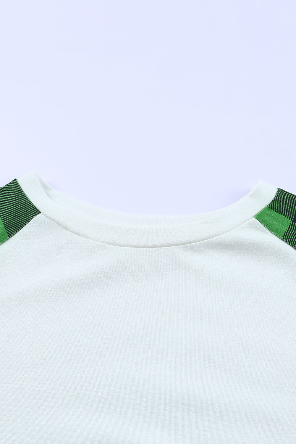 Blank Sweatshirt - Green Casual Buffalo Plaid Raglan Sleeve Top Customized