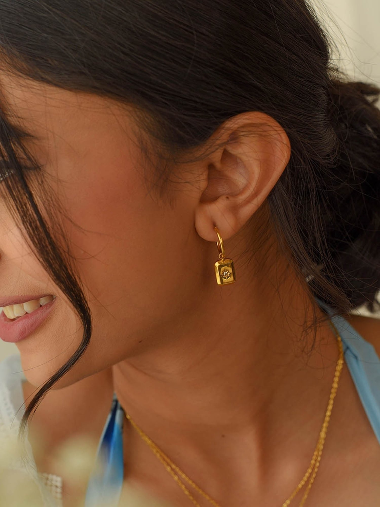 Perfectly Average Star Pendant Hoops for Women & Girls