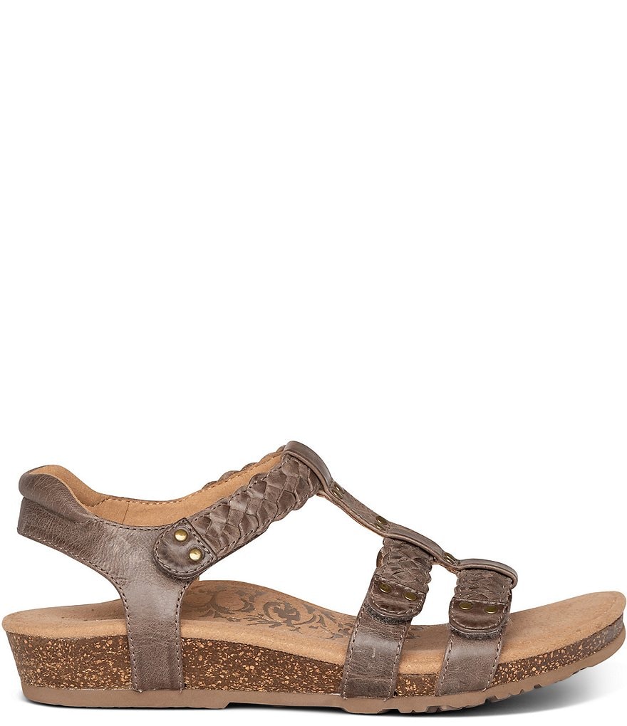 Aetrex Reese Braided Leather Gladiator Sandals