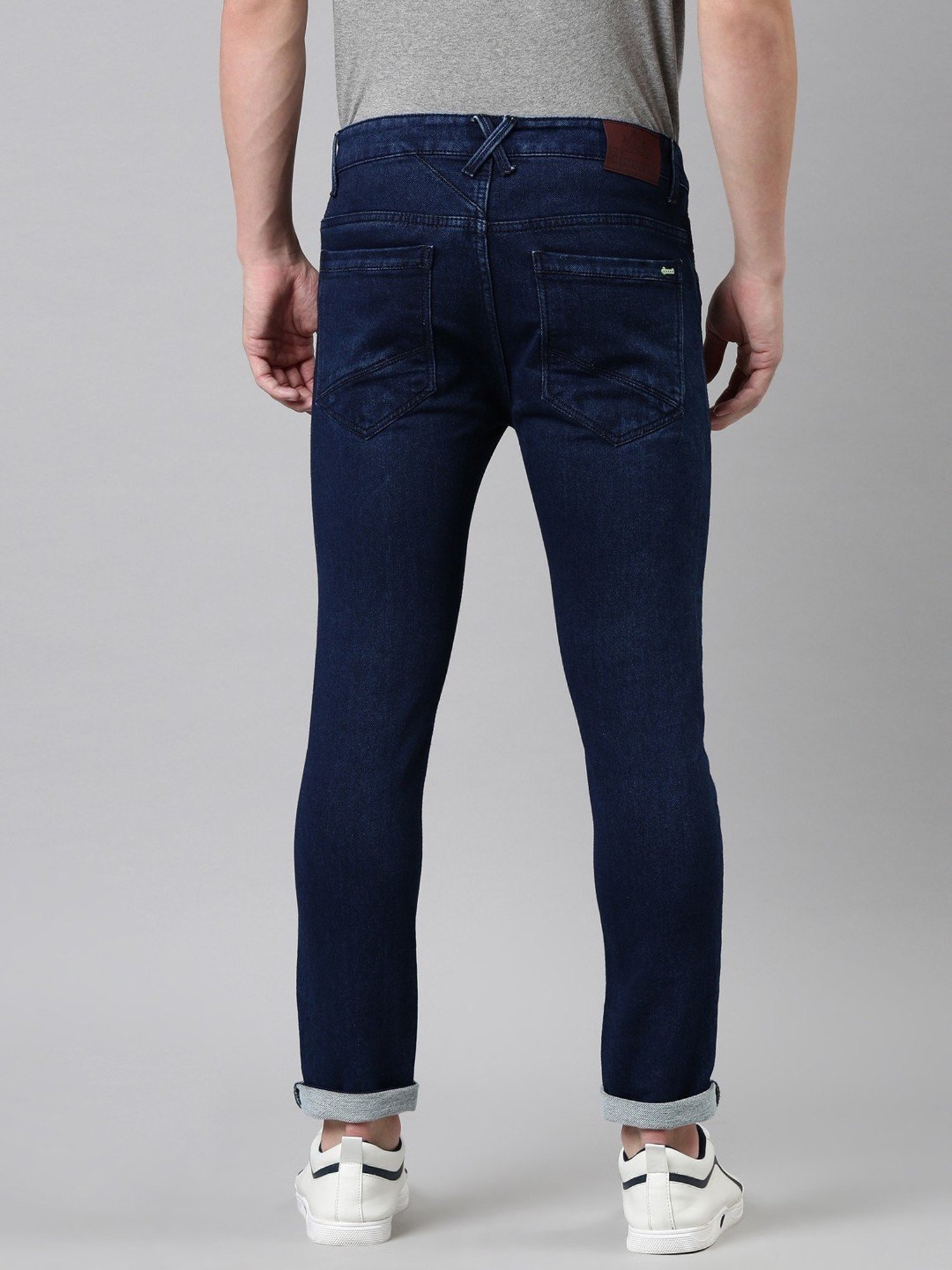 CINOCCI Blue Cotton Slim Fit Jeans
