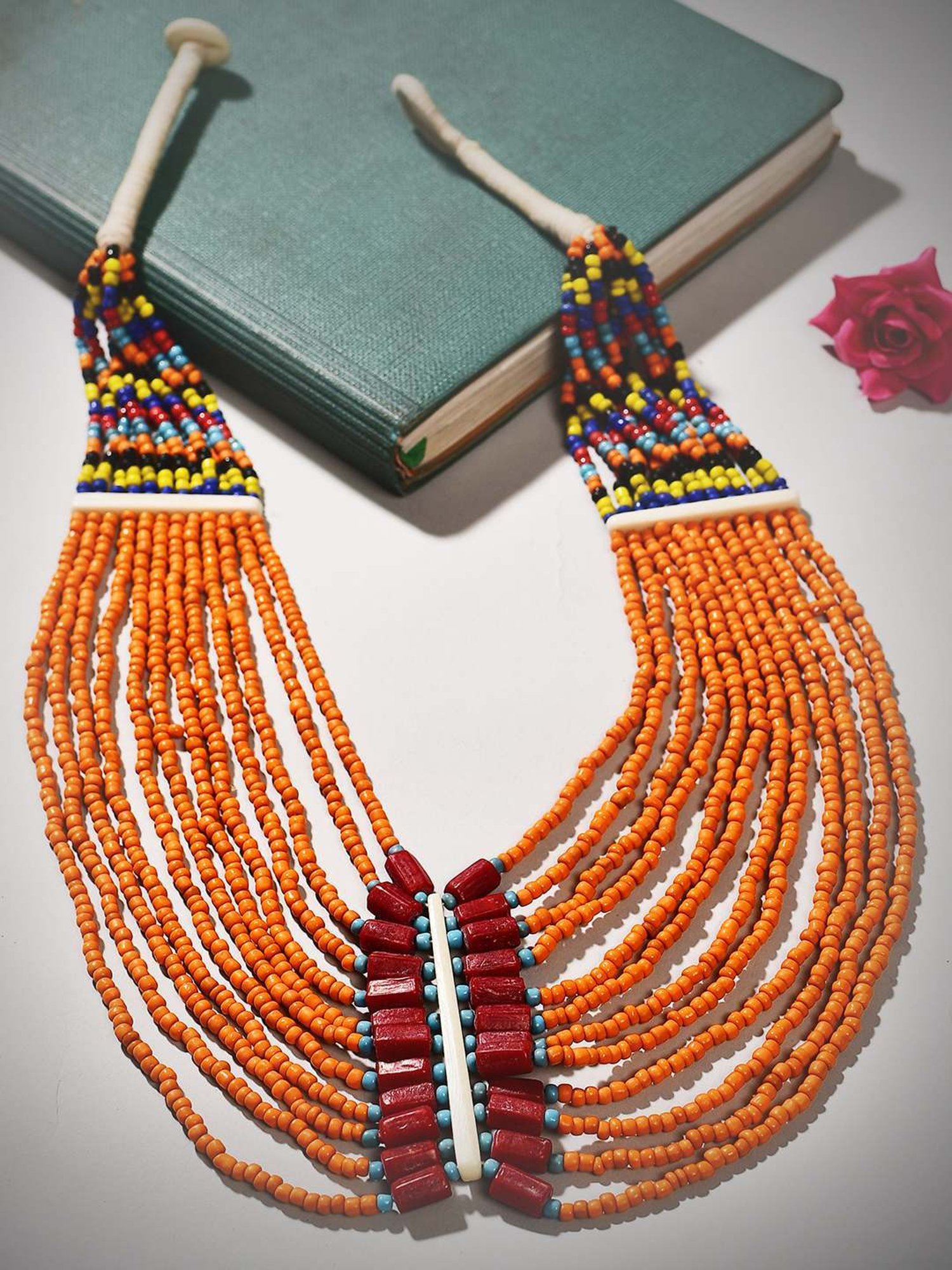 Imli Street Multicolor Vintage Naga Beaded Tribal Necklace