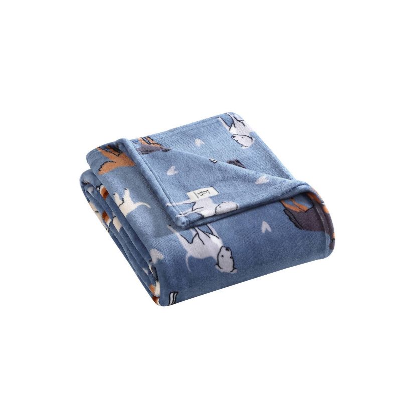 ED Ellen Degeneres 50"x70" Furry Friends Throw Blanket Blue