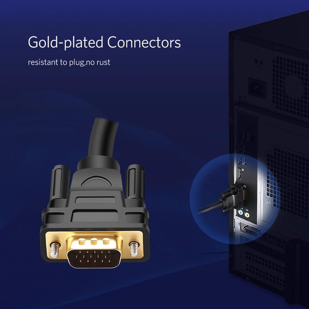 Ugreen VG101 1080P VGA to VGA Cable Male to Male Shielding Video Cable for HDTV PC - 1-30M - 2M