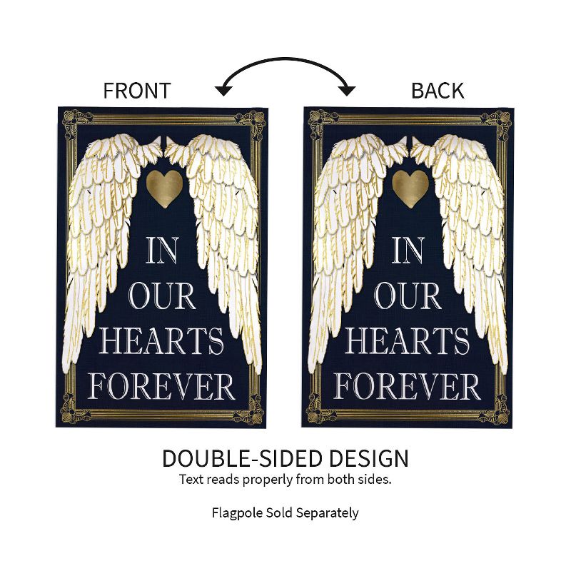 Evergreen Angel Wings Burlap Garden Flag, 12.5 x 18 inches