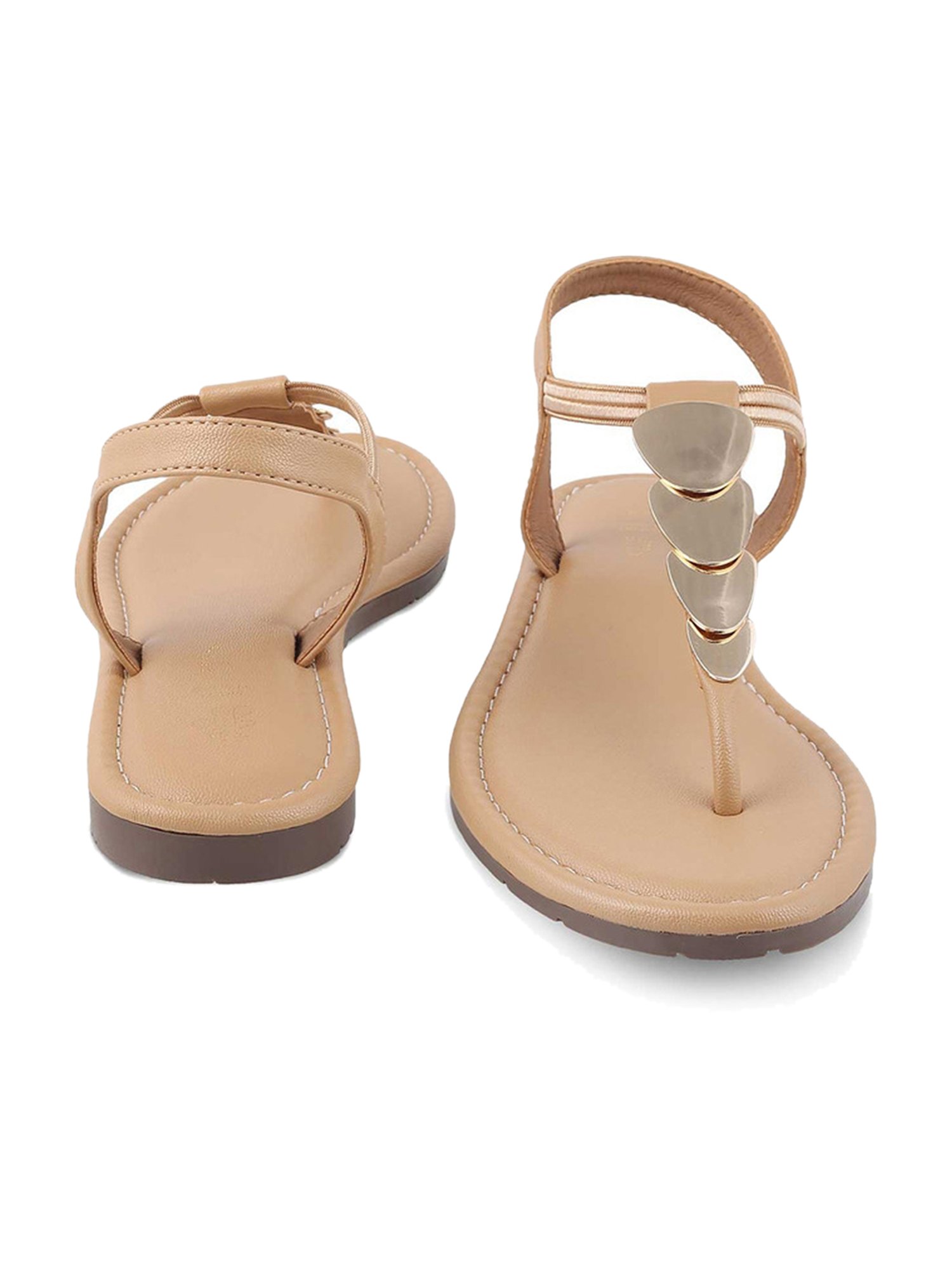 Tresmode Women's Beige Sling Back Sandals