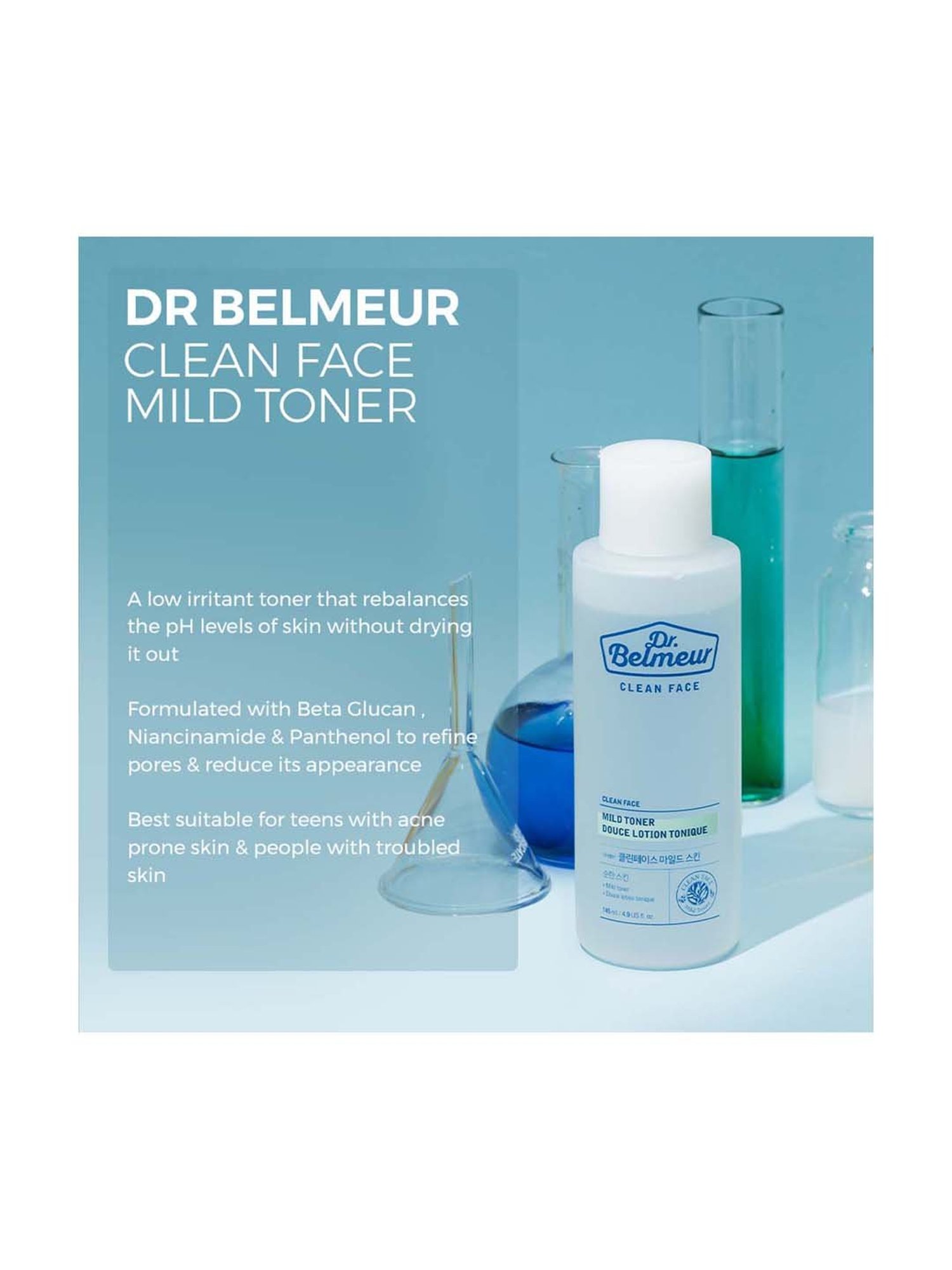 The Face Shop Dr. Belmeur Clean Face Mild Toner with 2% Niacinamide - 145 ml