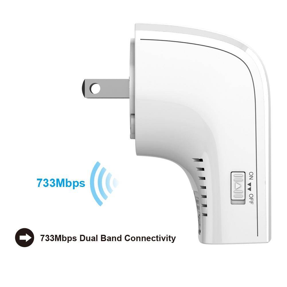 dodocool AC750 Dual Band Wireless Wi-Fi AP / Repeater / Router Simultaneous 2.4GHz 300Mbps and 5GHz 433Mbps