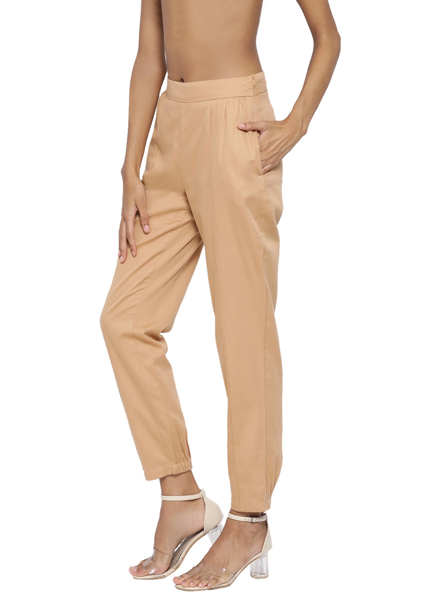 Rooted Beige Cotton Trousers