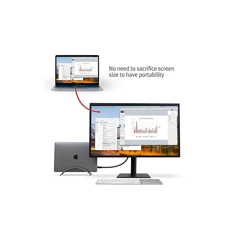 BookArc for MacBook | SpaceSaving Vertical Desktop Stand for Apple notebooks Silver Newest Version 122004