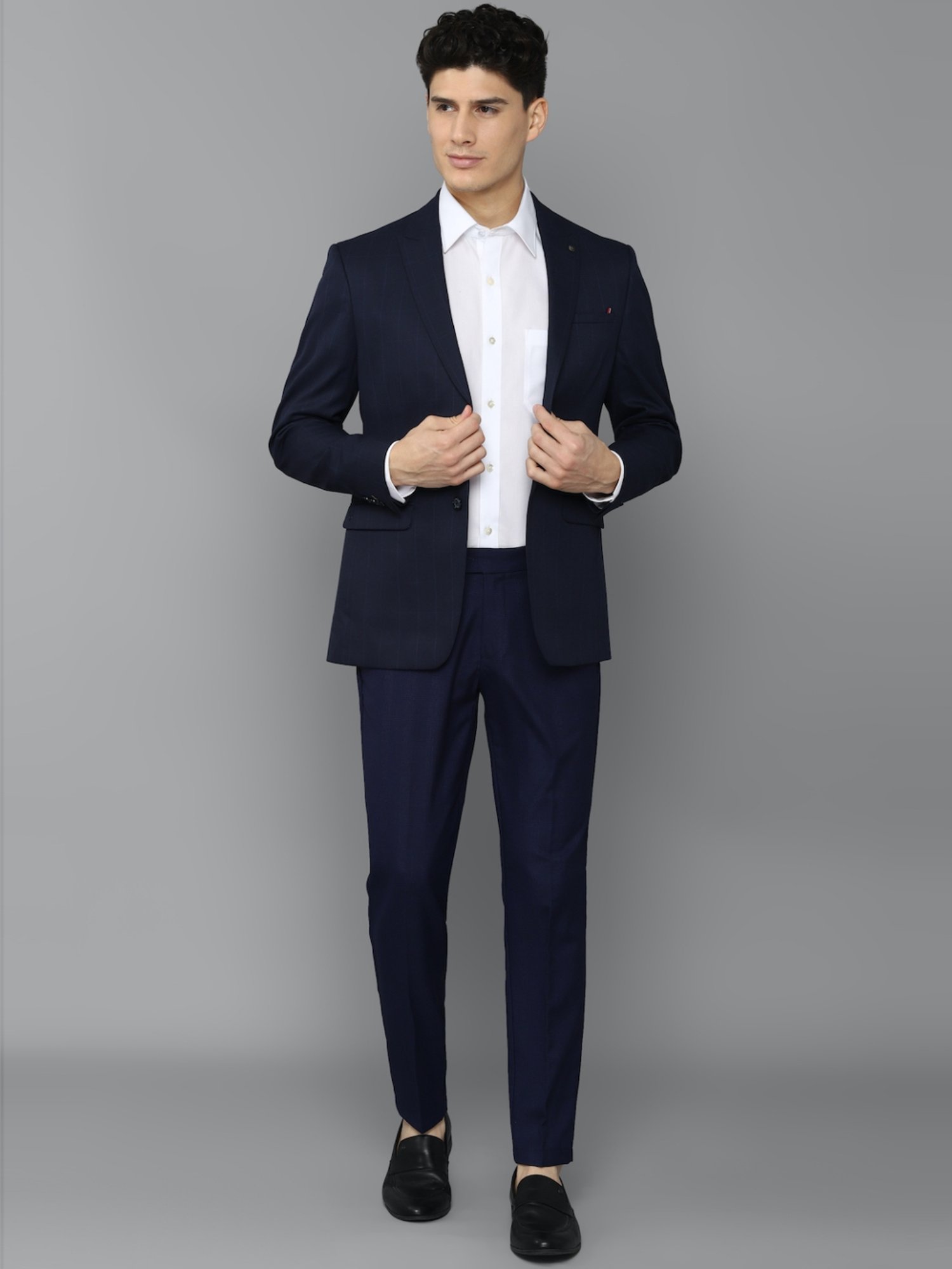 Louis Philippe Light Blue Regular Fit Blazer