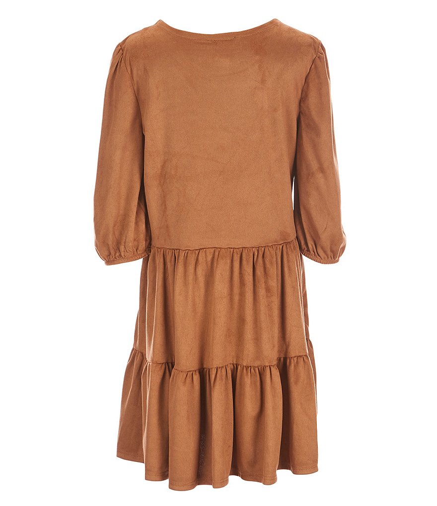 I.N. Girl Big Girls 7-16 Elbow-Sleeve Suede Double Tiered Dress