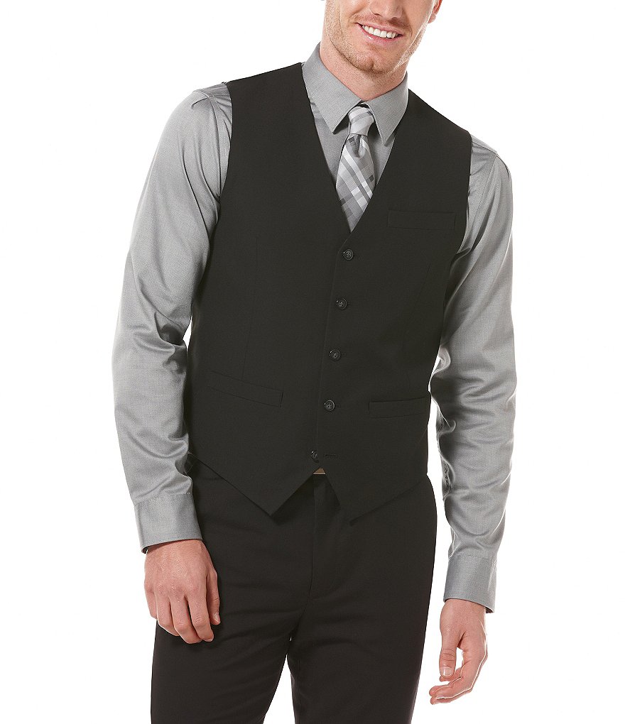 Perry Ellis Big & Tall Solid 5-Button Vest