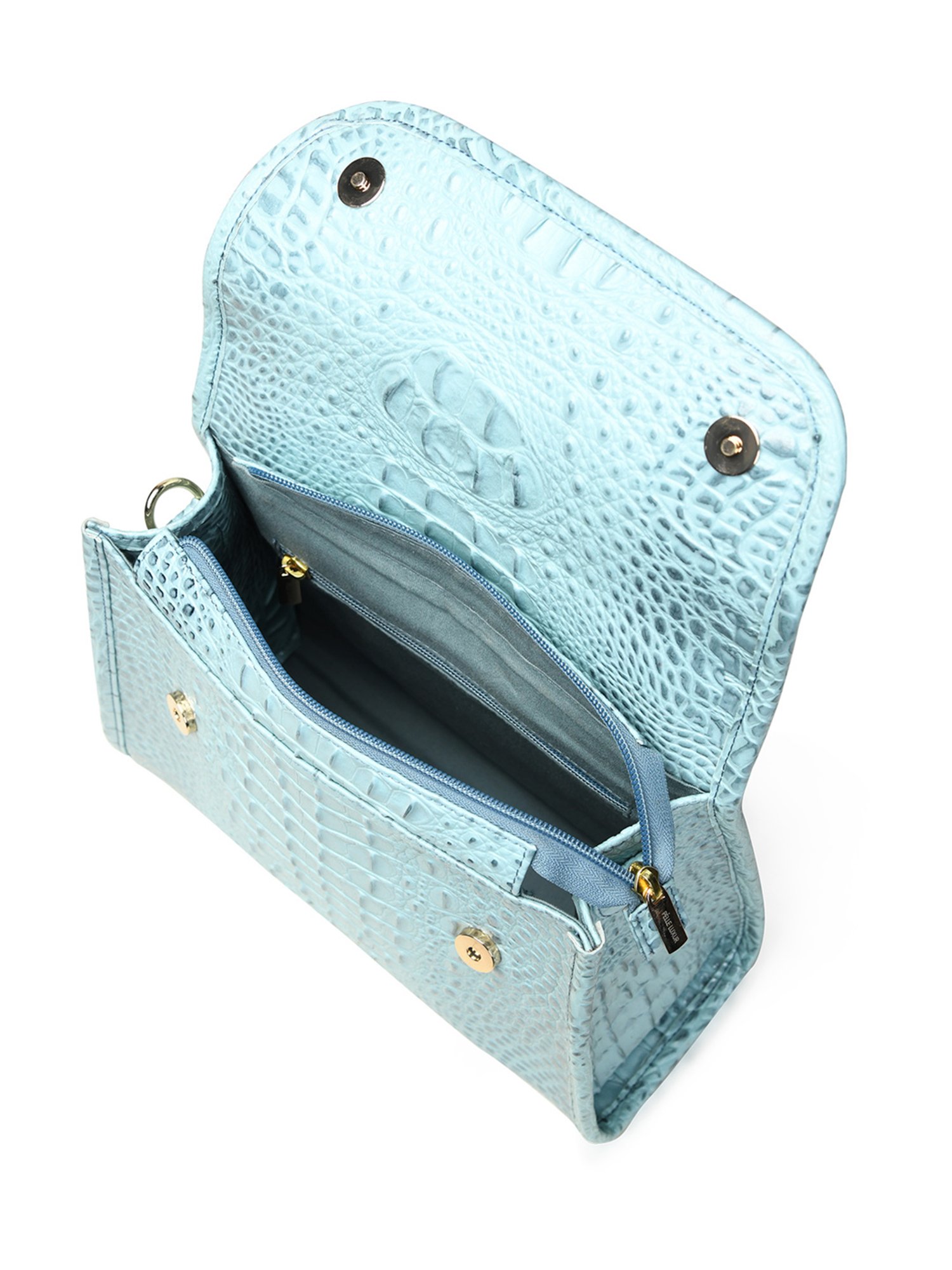 PELLE LUXUR Arctic Blue Animal Effect Medium Satchel