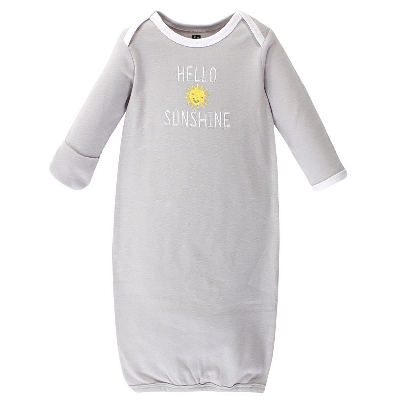 Hudson Baby Infant Cotton Long-Sleeve Gowns 4pk, Star And Moon, 0-6 Months