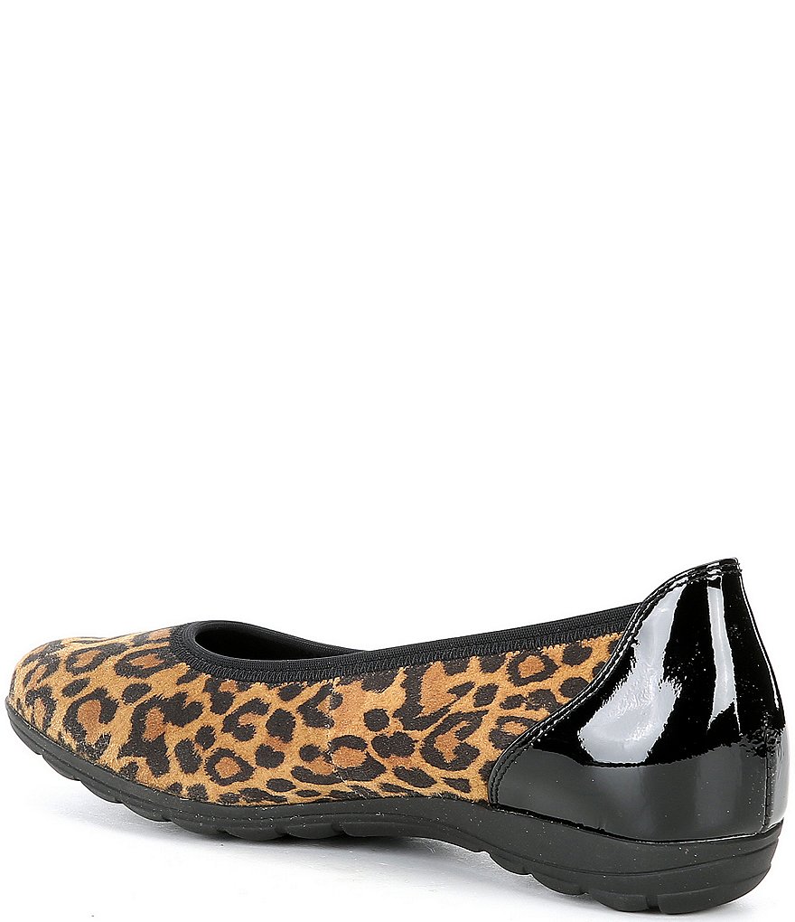 Mephisto Emilie Leopard Print Leather Ballet Flats