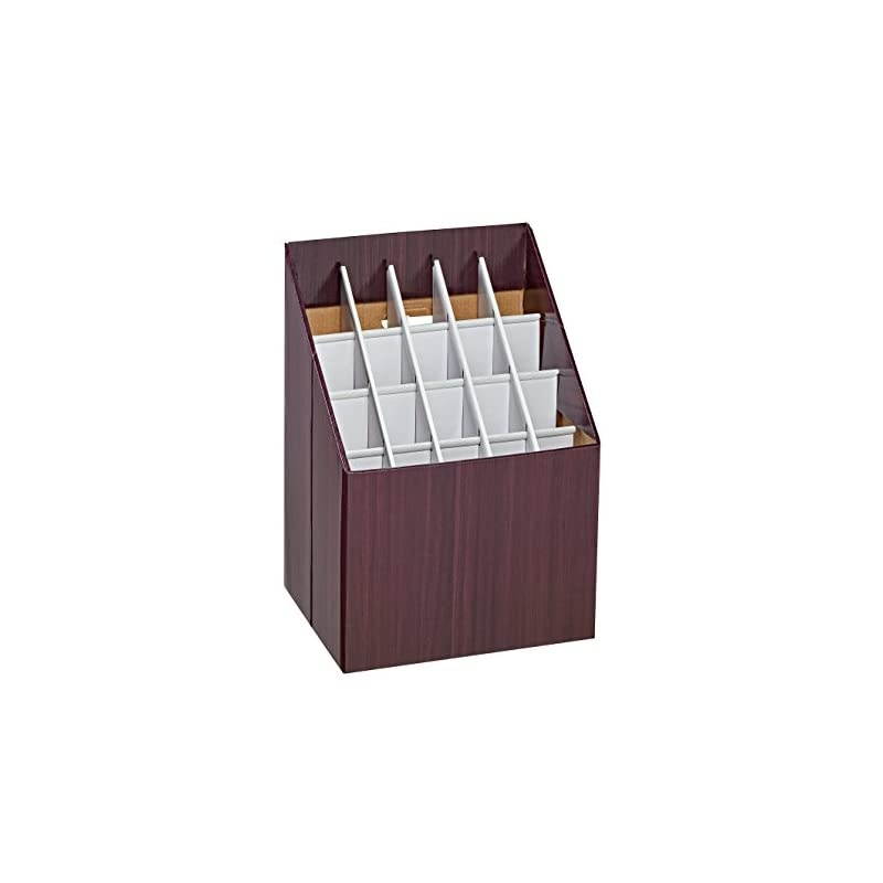 Cardboard Roll File Storage Organizer - Vertical File Sorter - Blueprint, Poster, Plans, Gift Wrap, And Map Holder Station Or Your Choice Of Use-Mahogany(20 Slots)