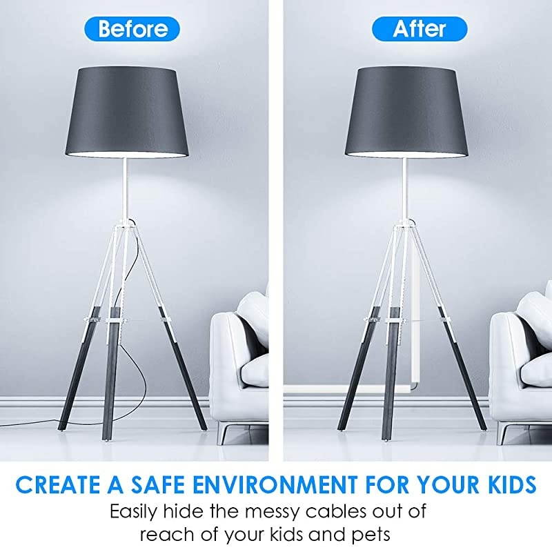 New Cord Hider 142in Mini Wire Cable Cover PVC Cable Concealer Channel Paintable Cord Cover to Hide Speaker Wire Ethernet Cable 9X L157in W05in H035in CC05 White