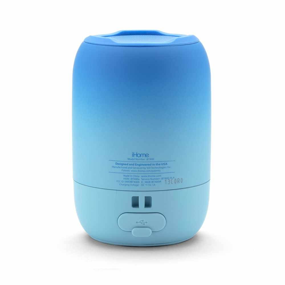 iHome Bluetooth PlayFade Rechargeable Water Resistant Speaker Blue Speakers and Alarm Clocks