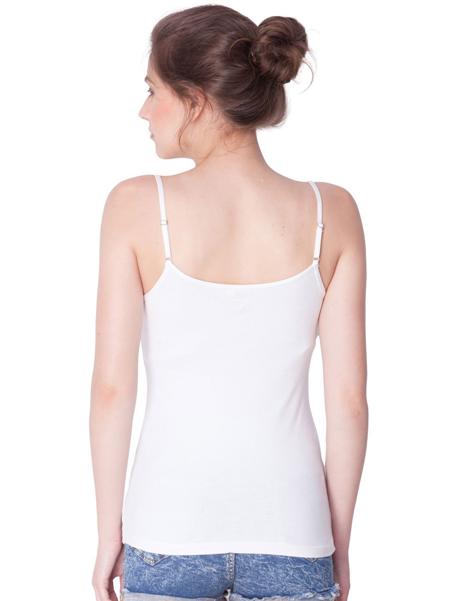 Dollar Missy White Cotton Camisole (Pack of 2)