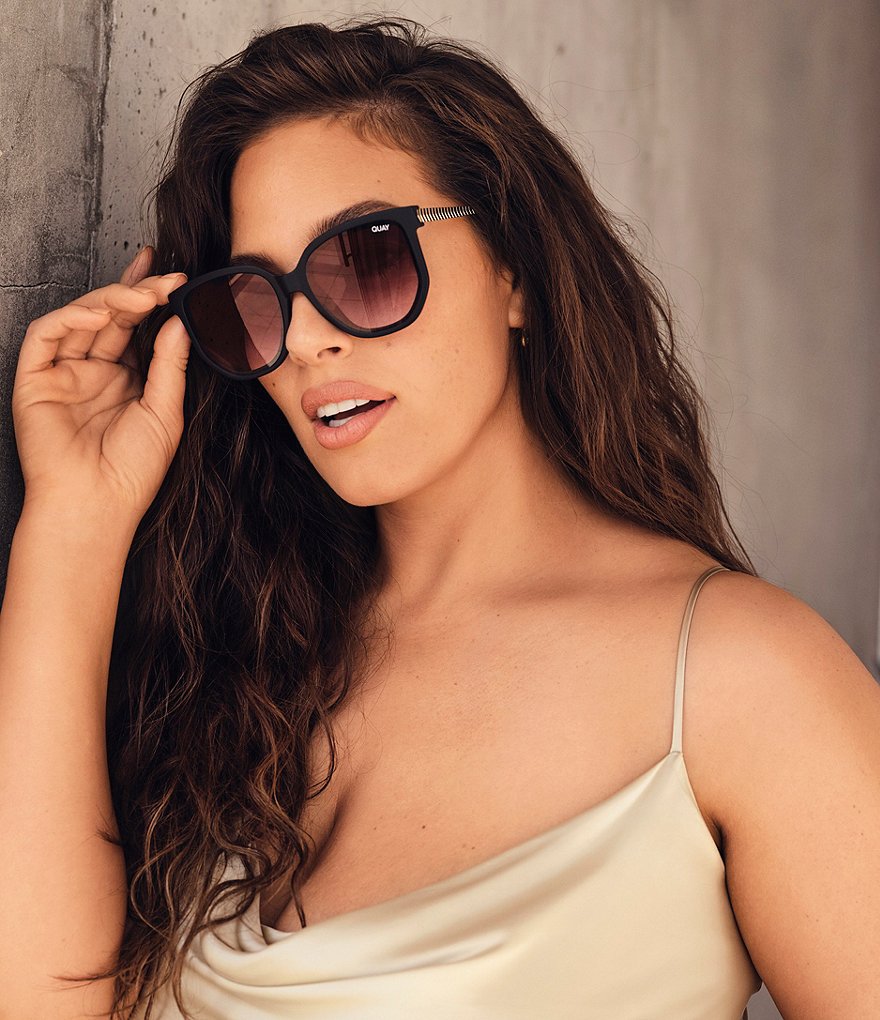 Quay Australia Coffee Run Oversized Round Cat Eye Sunglasses