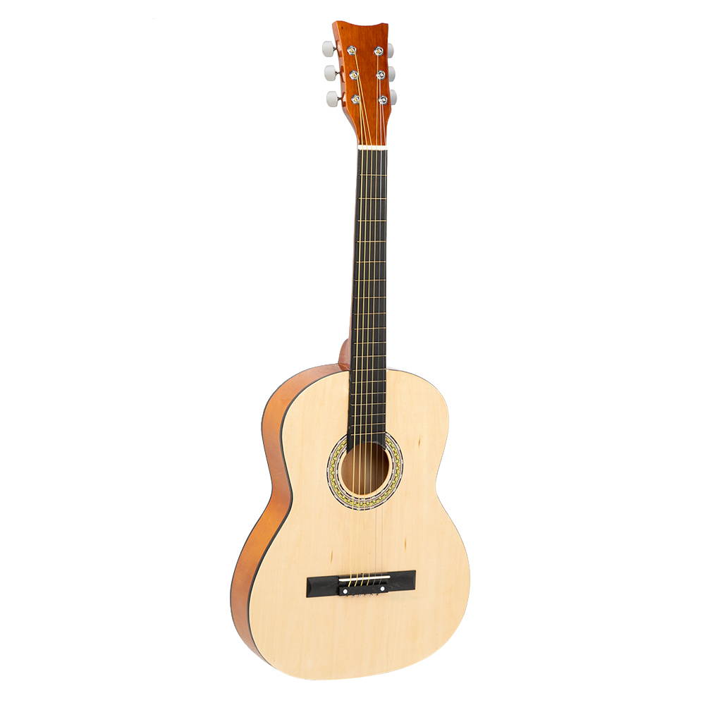38 inch Folk Guitar with Bag & Board &Belt & Liquid Crystal Tuner & Strings Set Natural Color