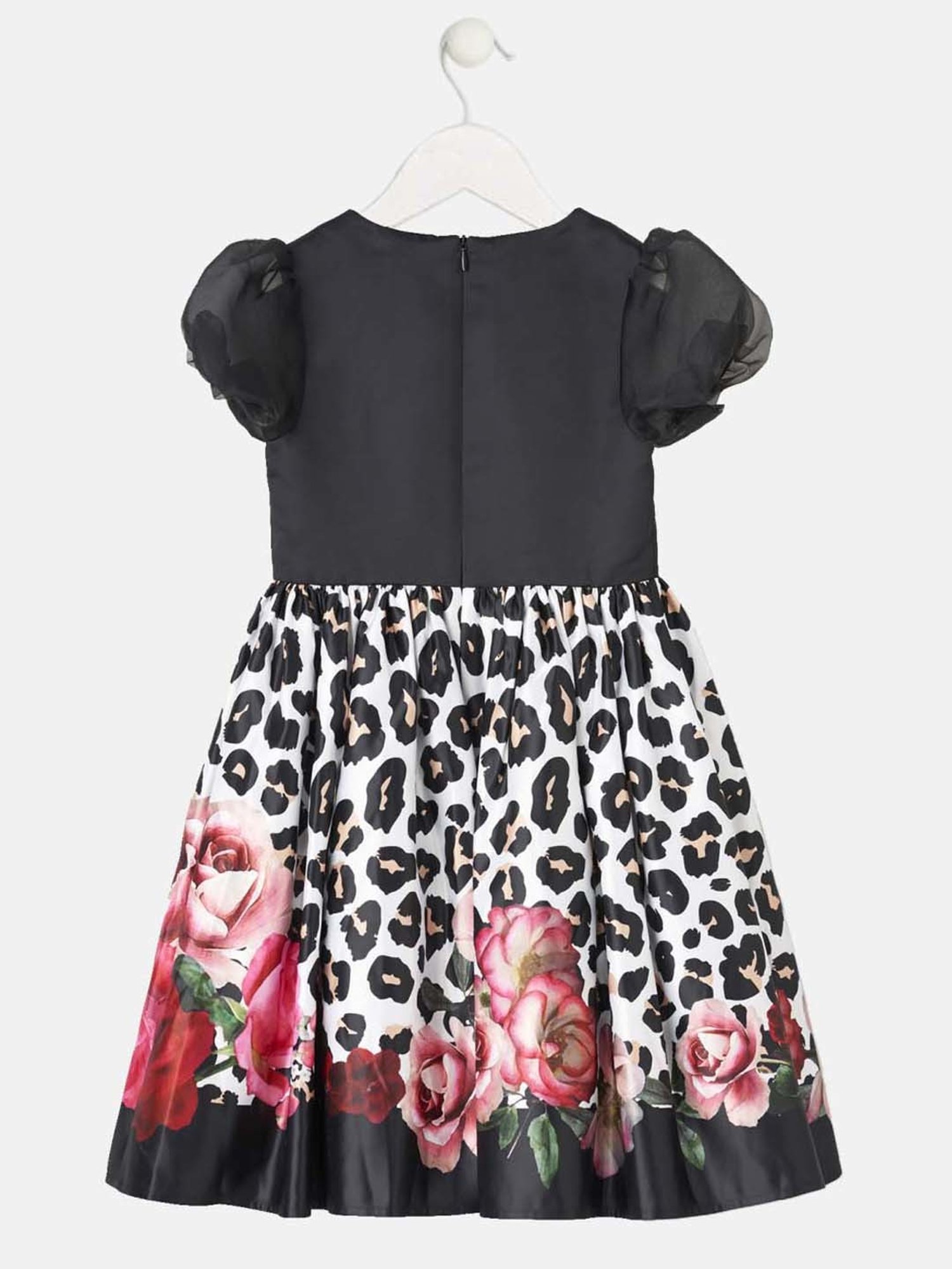 Angel & Rocket Kids Black & White Floral Print Dress